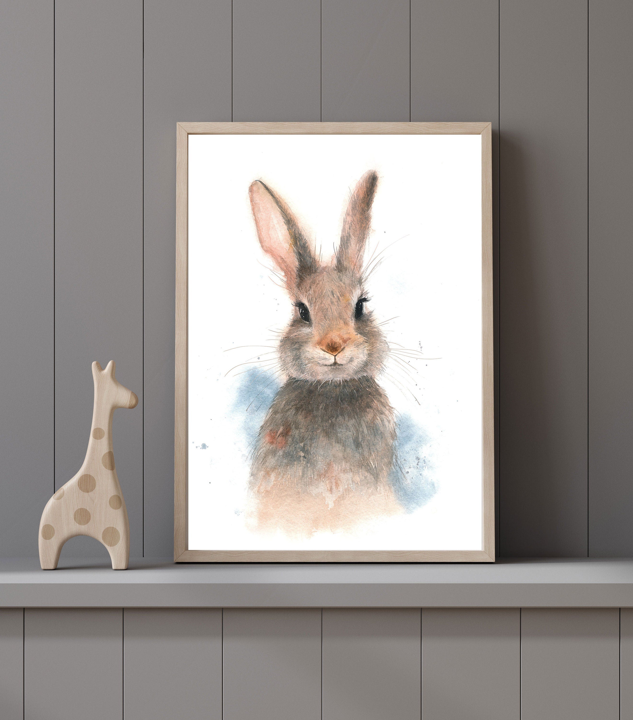 Baby Bunny Print, Rabbit Nursery Art, Nursery Animal Print, Cute Bunny Wall Decor, Nursery Wall Decor, Kids Bedroom Wall Art Boys Room Decor