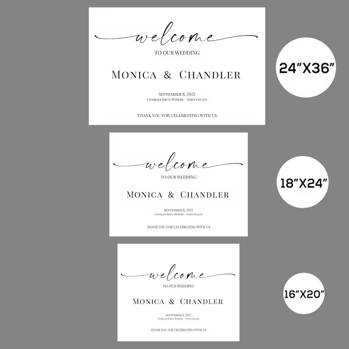 Classic Wedding Sign, Minimalist Wedding Sign, Custom Wedding Print, Welcome Wedding, Wedding Decoration