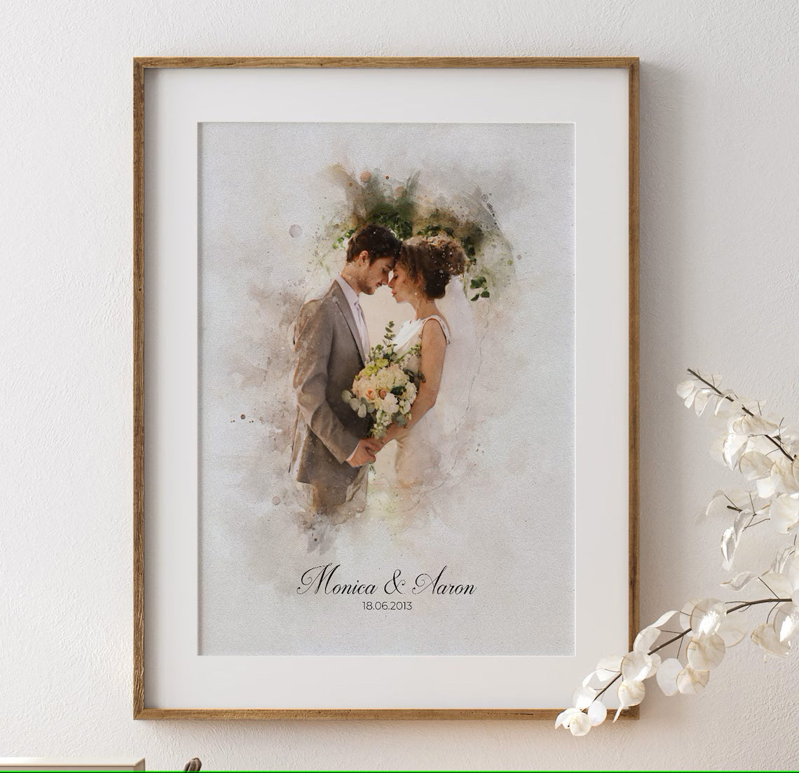 Couple Portrait, Painting from Photo, Wedding Portrait, Watercolor Portrait, Anniversary Gift, Wedding Gift, Gift for Her, Gift for Him