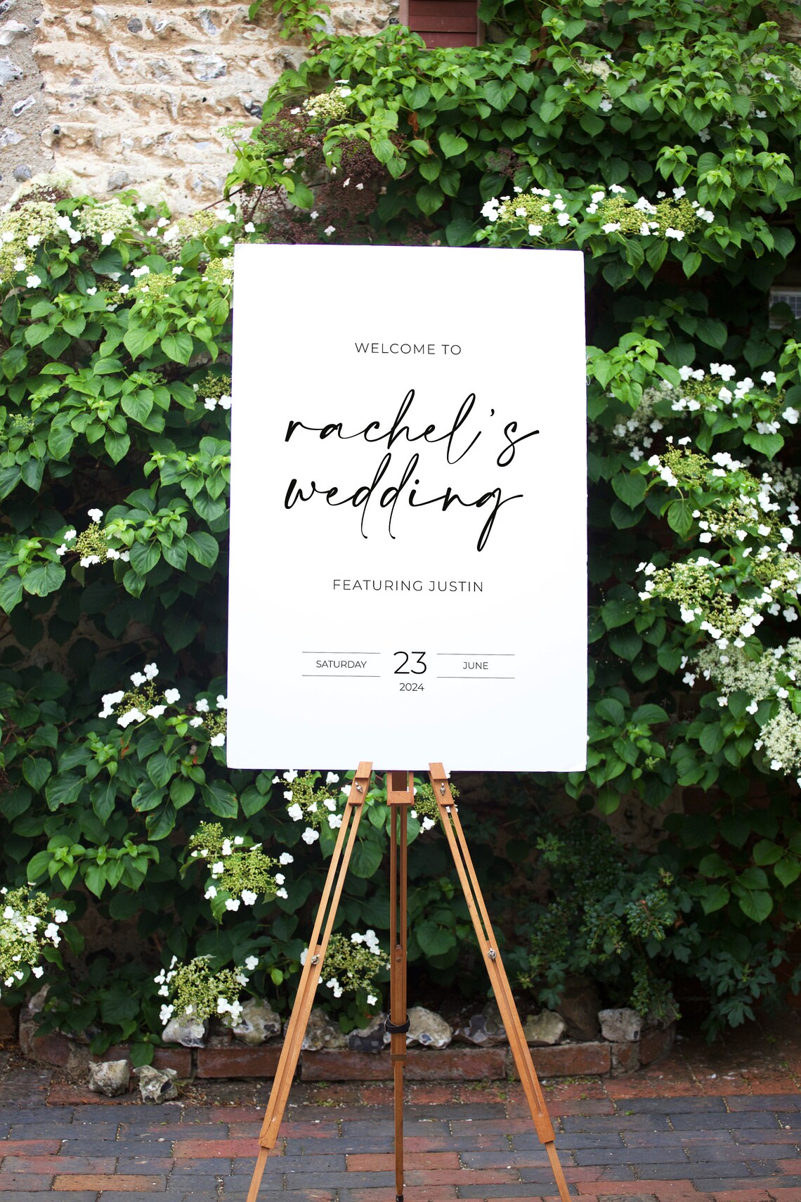 Funny Wedding Sign Featuring Husband in small letters. Wedding sign for her or him (maybe him).