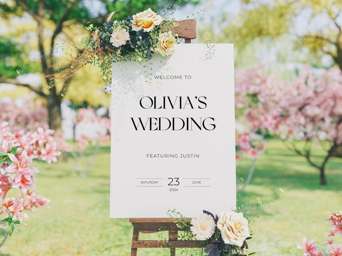 Wedding Sign Featuring Husband