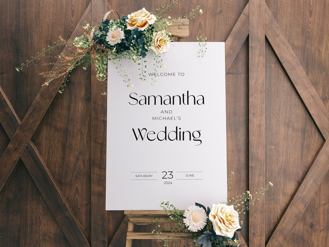 Modern, Funny Wedding Sign, Featuring Spouse in Small Letters, Really Funny Wedding Sign.