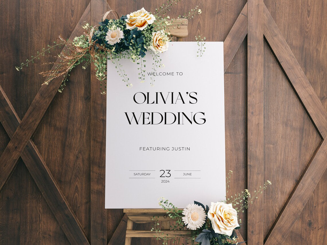 Wedding Sign Featuring Husband