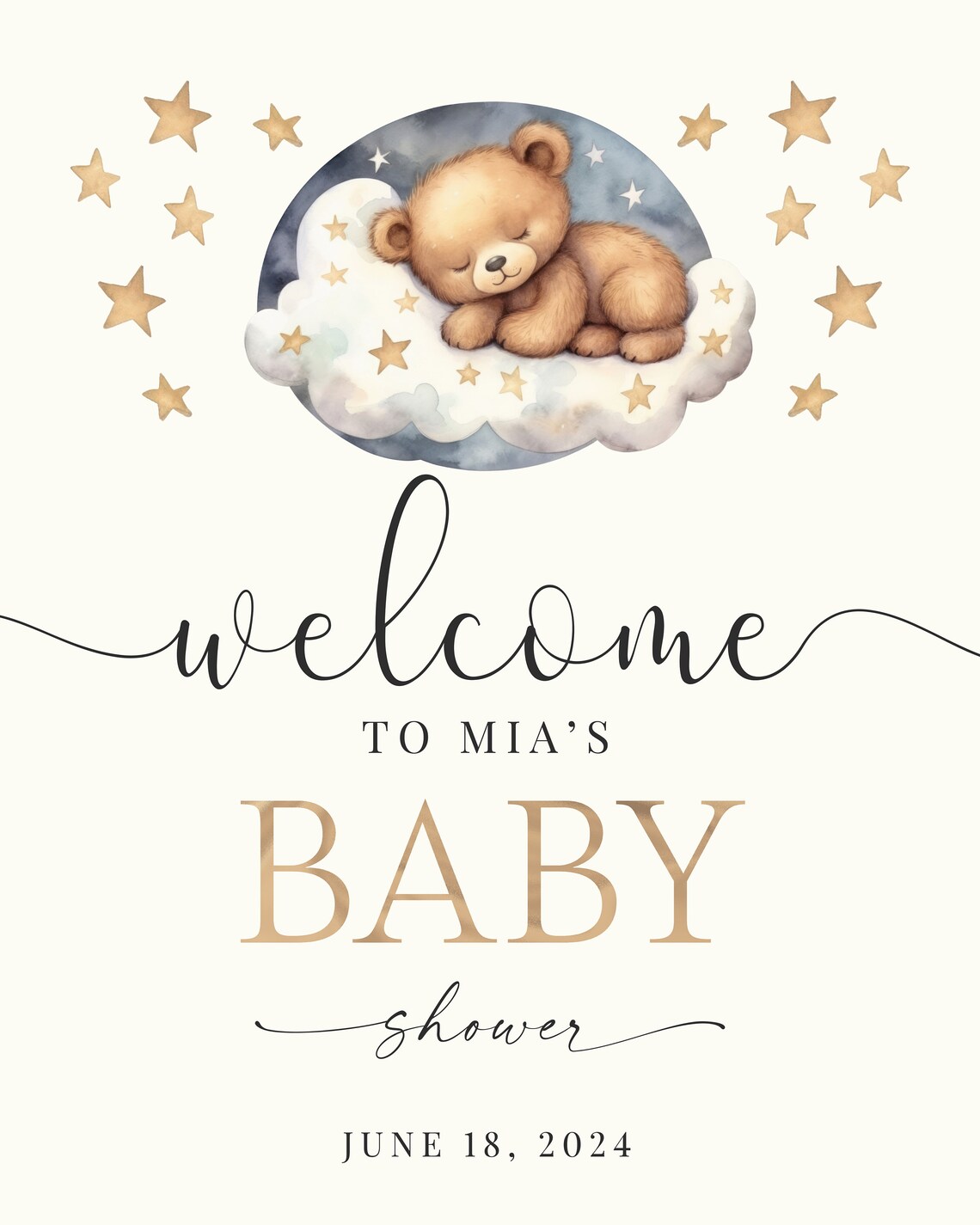 Baby Shower Print, Baby Shower Sign, Baby Shower Sign for Boy, Baby Shower Sign for Girl