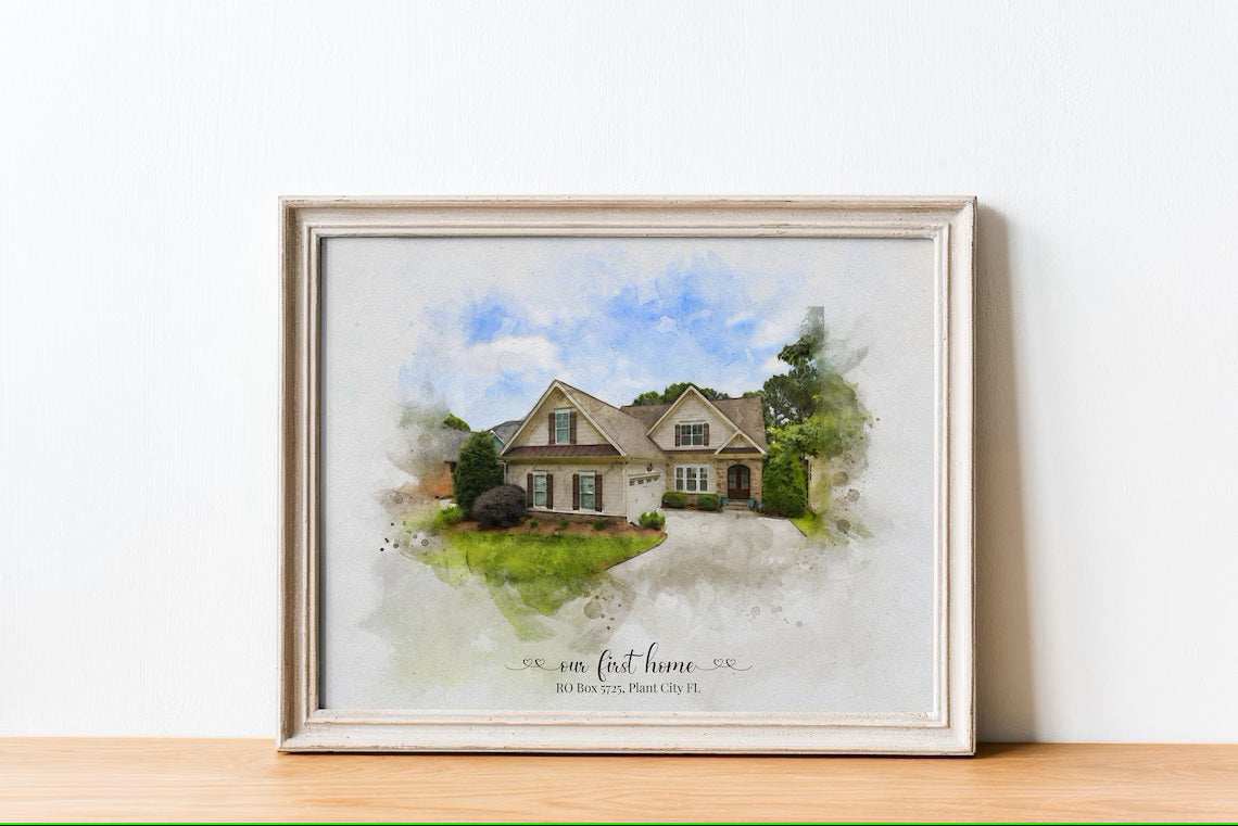 House Portrait, House Painting, Watercolor Painting of Your Home, Home Give, Housewarming Gift