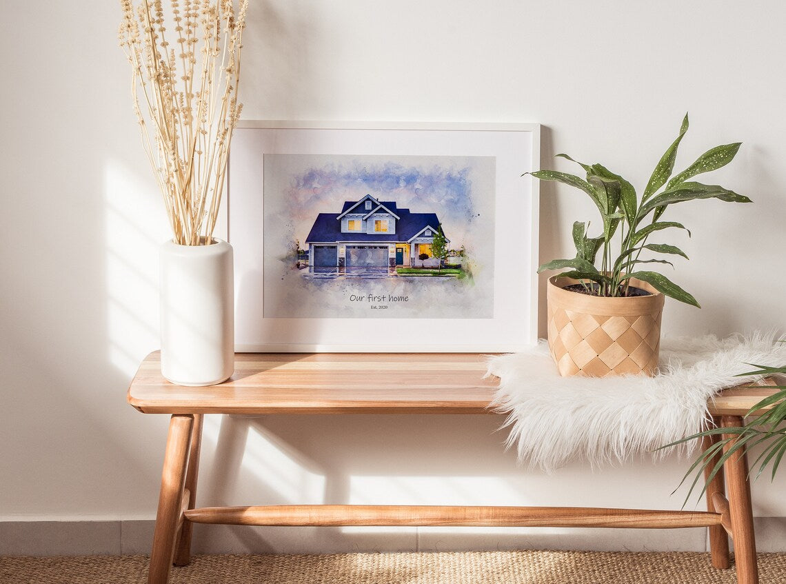 House Portrait, House Painting, Watercolor Painting of Your Home, Home Give, Housewarming Gift