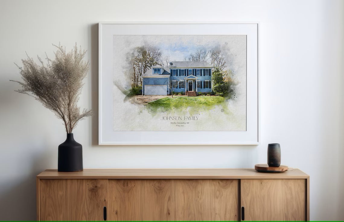 House Portrait, House Painting, Watercolor Painting of Your Home, Home Give, Housewarming Gift