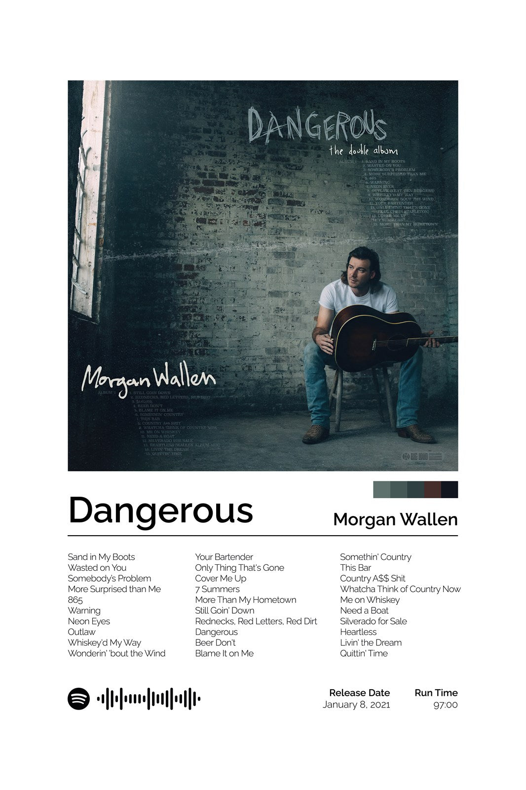 Morgan Wallen Set of 3 Album Covers