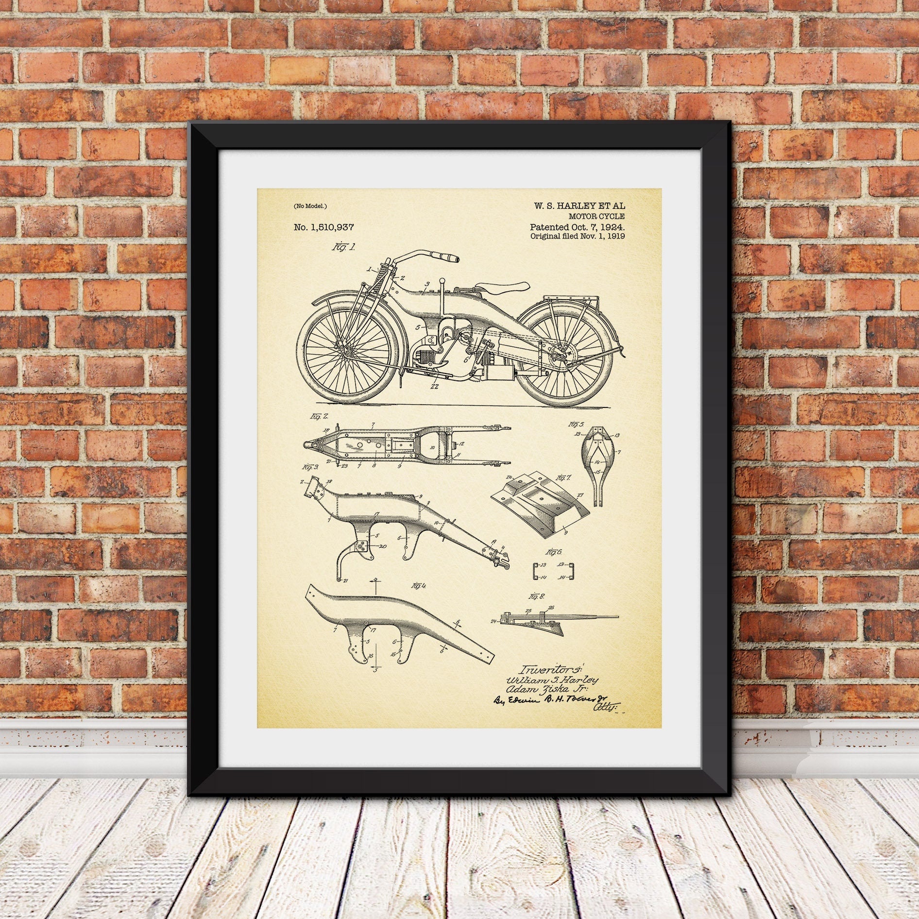 Harley Davidson Patent Print, Harley Davidson, Harley Print, Motorcycle Art, Harley Davidson Art, Vintage Harley Print, Motorcycle Print