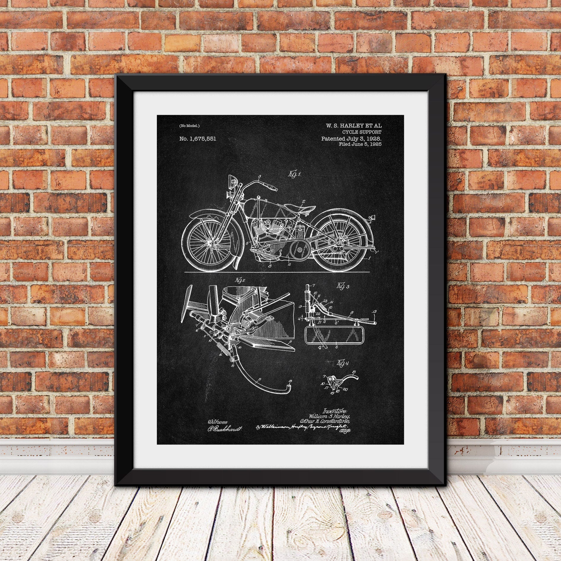 Harley Cycle Support Patent, Harley Davidson, Harley Print, Motorcycle Art, Harley Davidson Art, Vintage Harley Print, Motorcycle Print