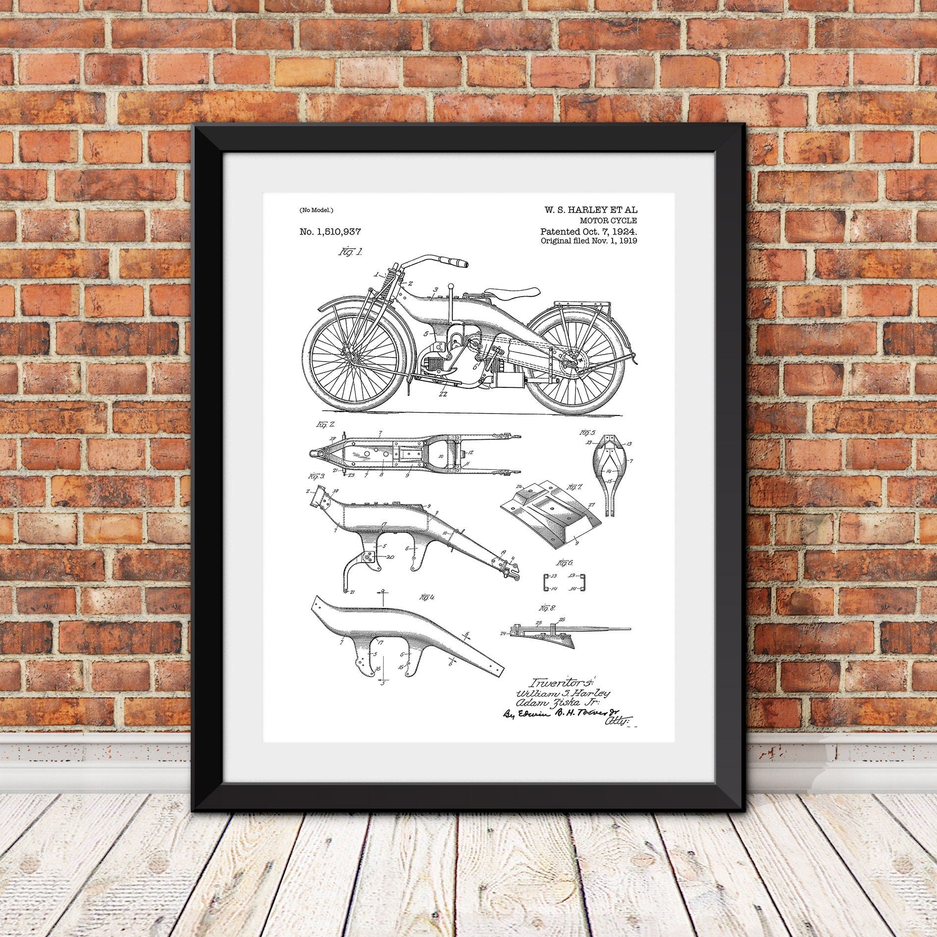 Harley Davidson Patent Print, Harley Davidson, Harley Print, Motorcycle Art, Harley Davidson Art, Vintage Harley Print, Motorcycle Print