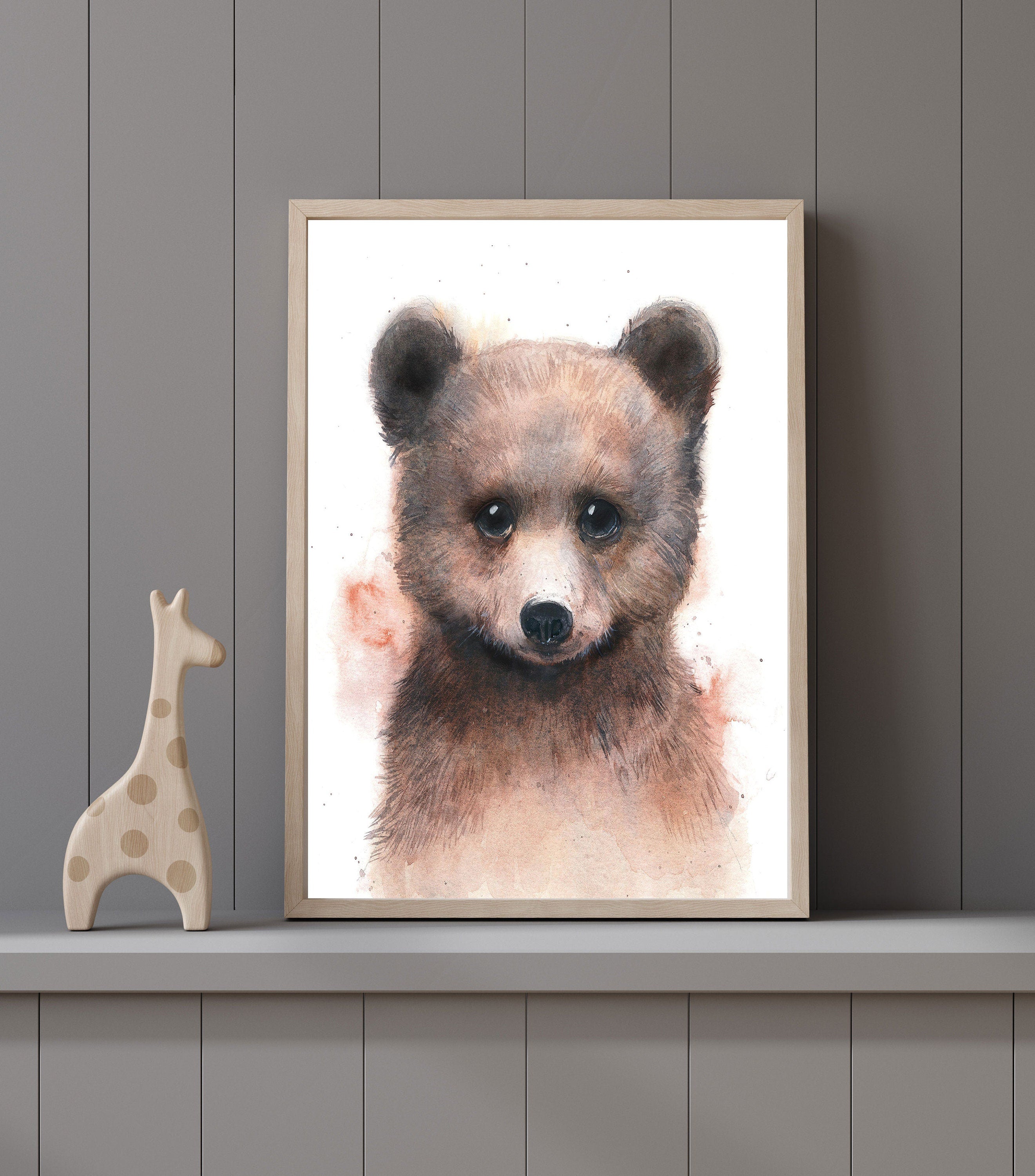 Baby Bear Print, Woodland Nursery Wall Art, Baby Bear Decor, Woodland Baby Animal, Baby Bear Nursery Print, Baby Bear Wall Art, Bear Prints