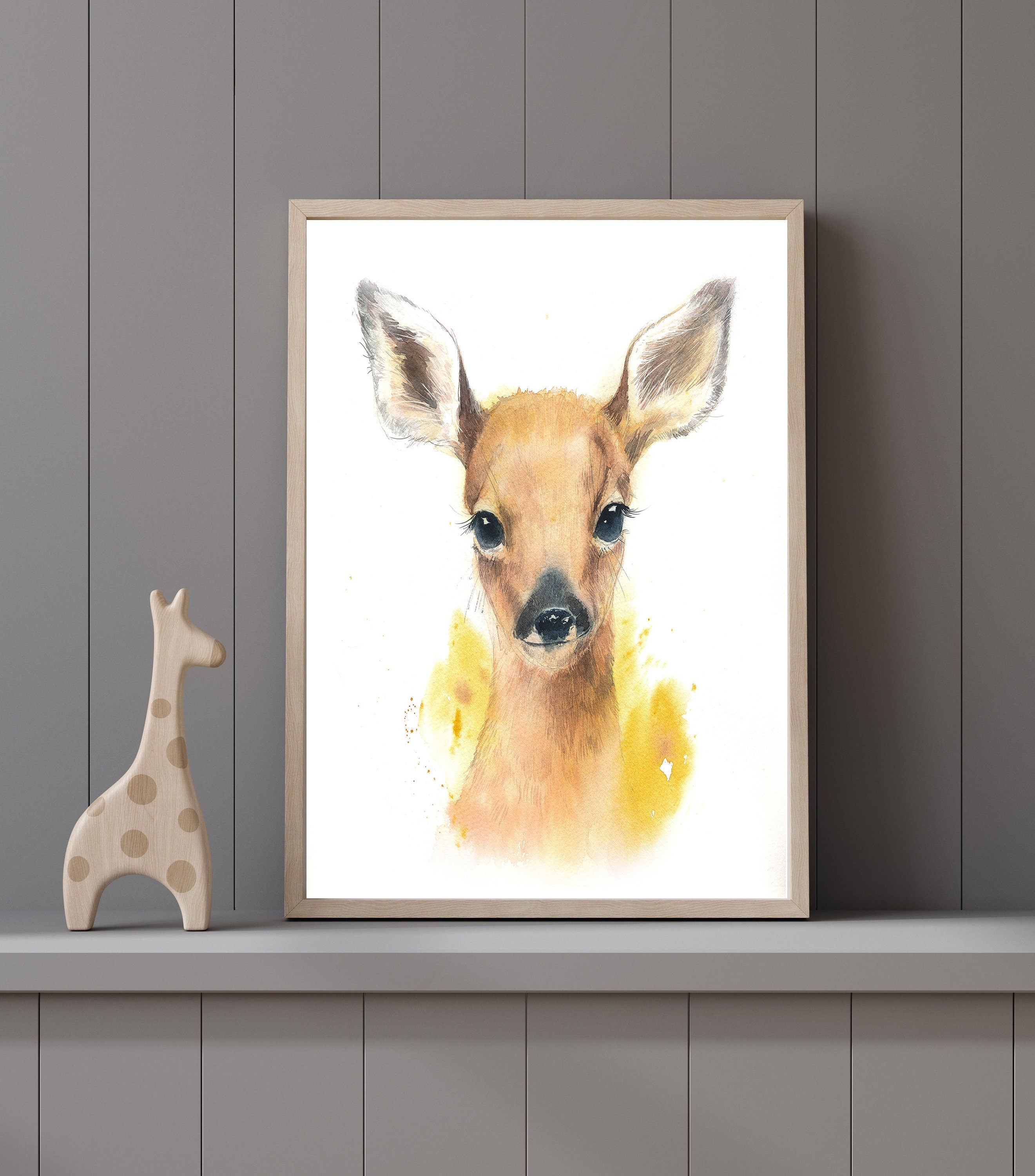 Baby Fawn Print | Woodland Animal Print | Nursery Decor | Woodland Animal Decor | Nursery Wall Art | Fawn Nursery Print