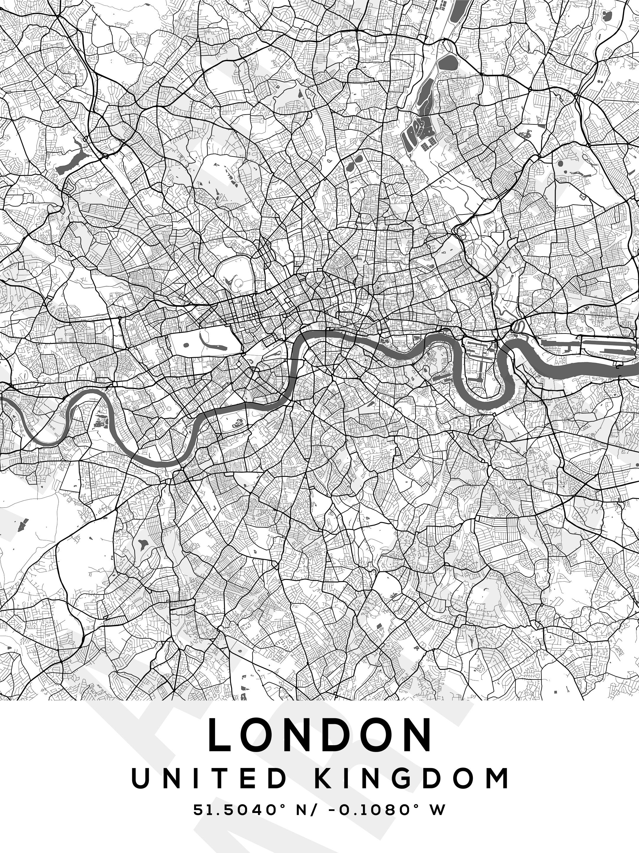 Custom Map White Personalized Map Print, Set of 3, Map Prints, Custom Map, Custom Maps ...