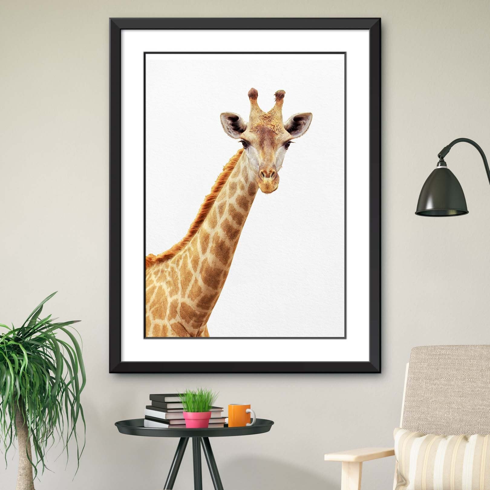 Giraffe Print, Giraffe Wall Art, Giraffe Decor, Living Room Art, Farmh ...