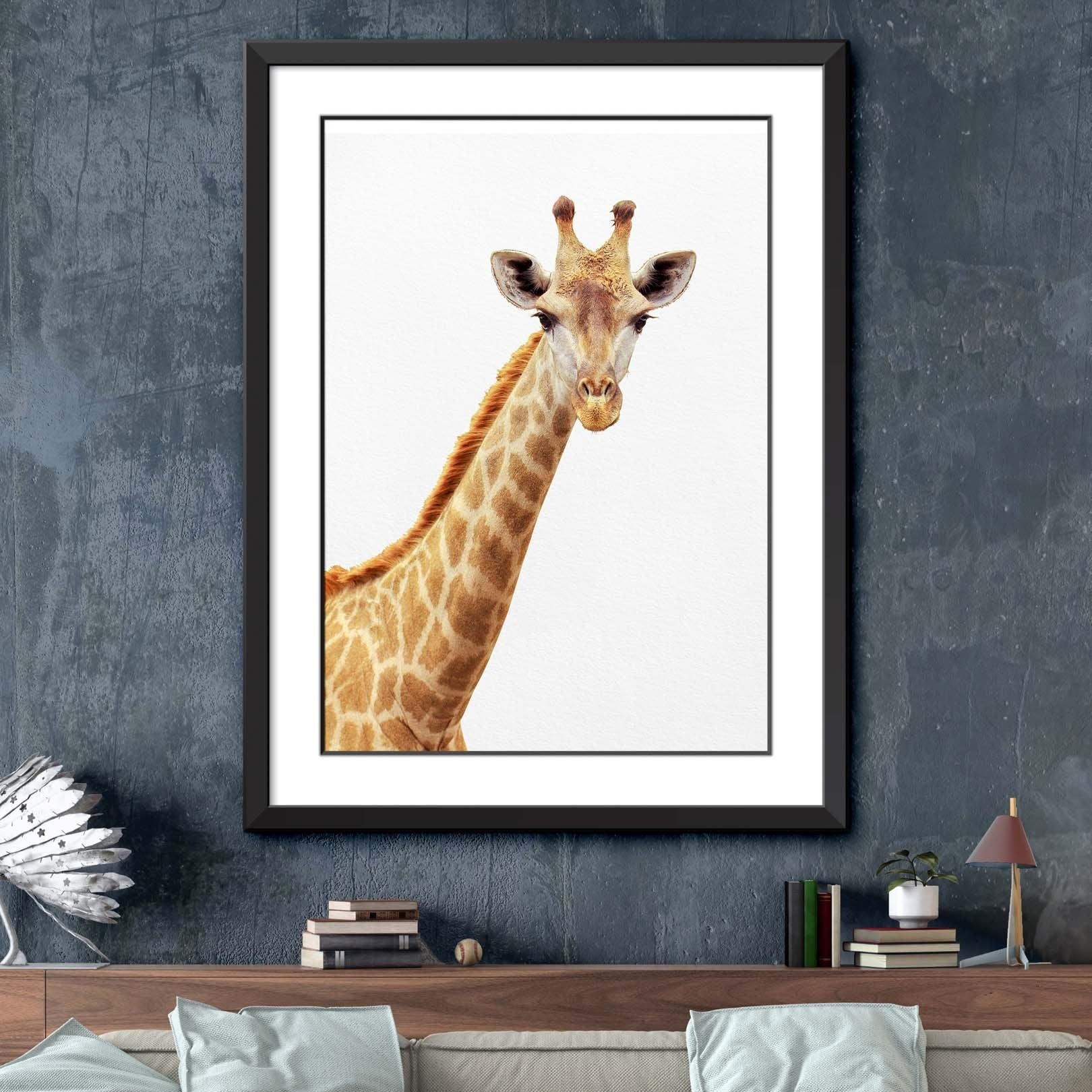 Giraffe Print, Giraffe Wall Art, Giraffe Decor, Living Room Art, Farmh ...
