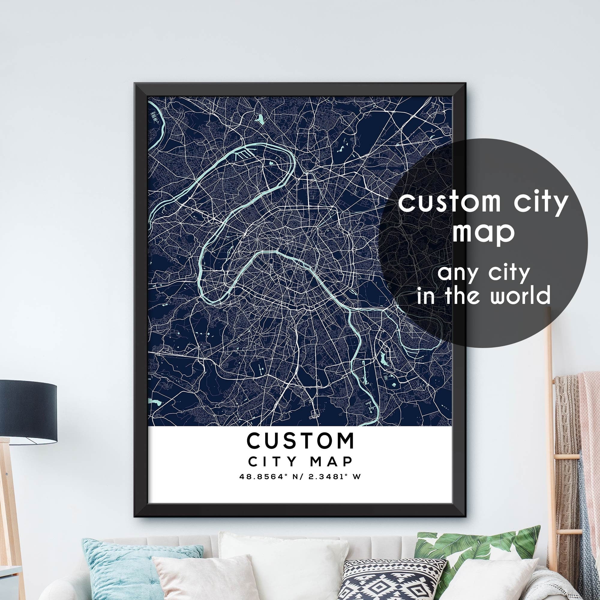 City Poster Custom, Wall Decor, Custom City Map, City Map Print ...