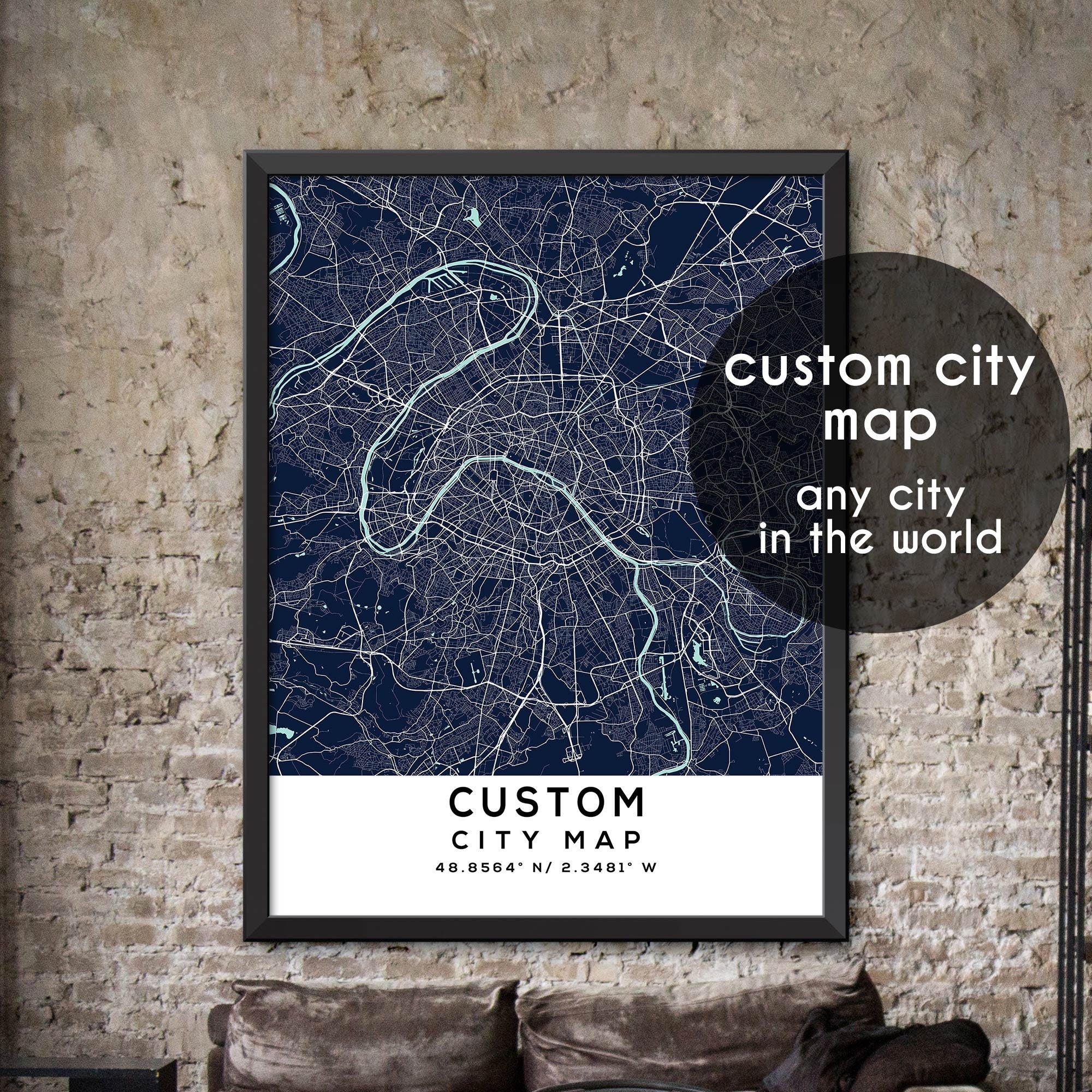 City Poster Custom, Wall Decor, Custom City Map, City Map Print