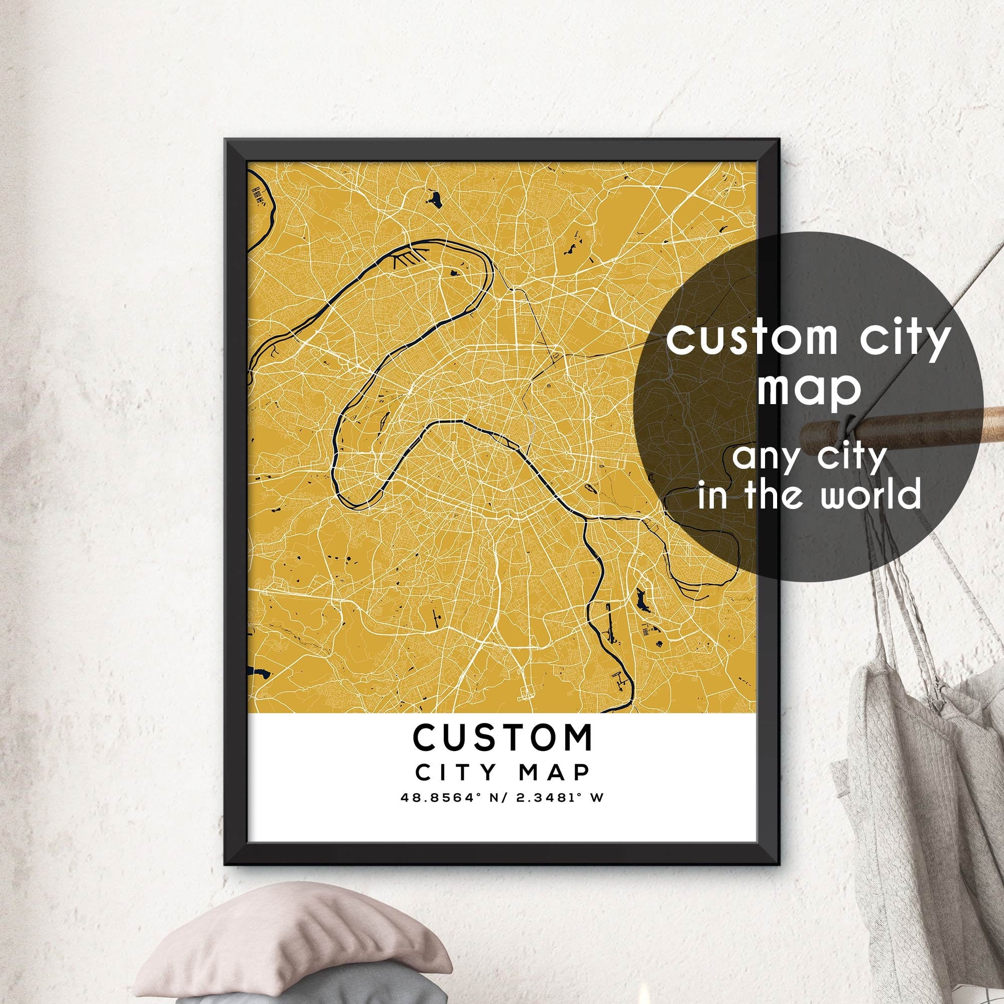 Custom Map, Custom City Map Print, Personalized Map, Personalized Map ...