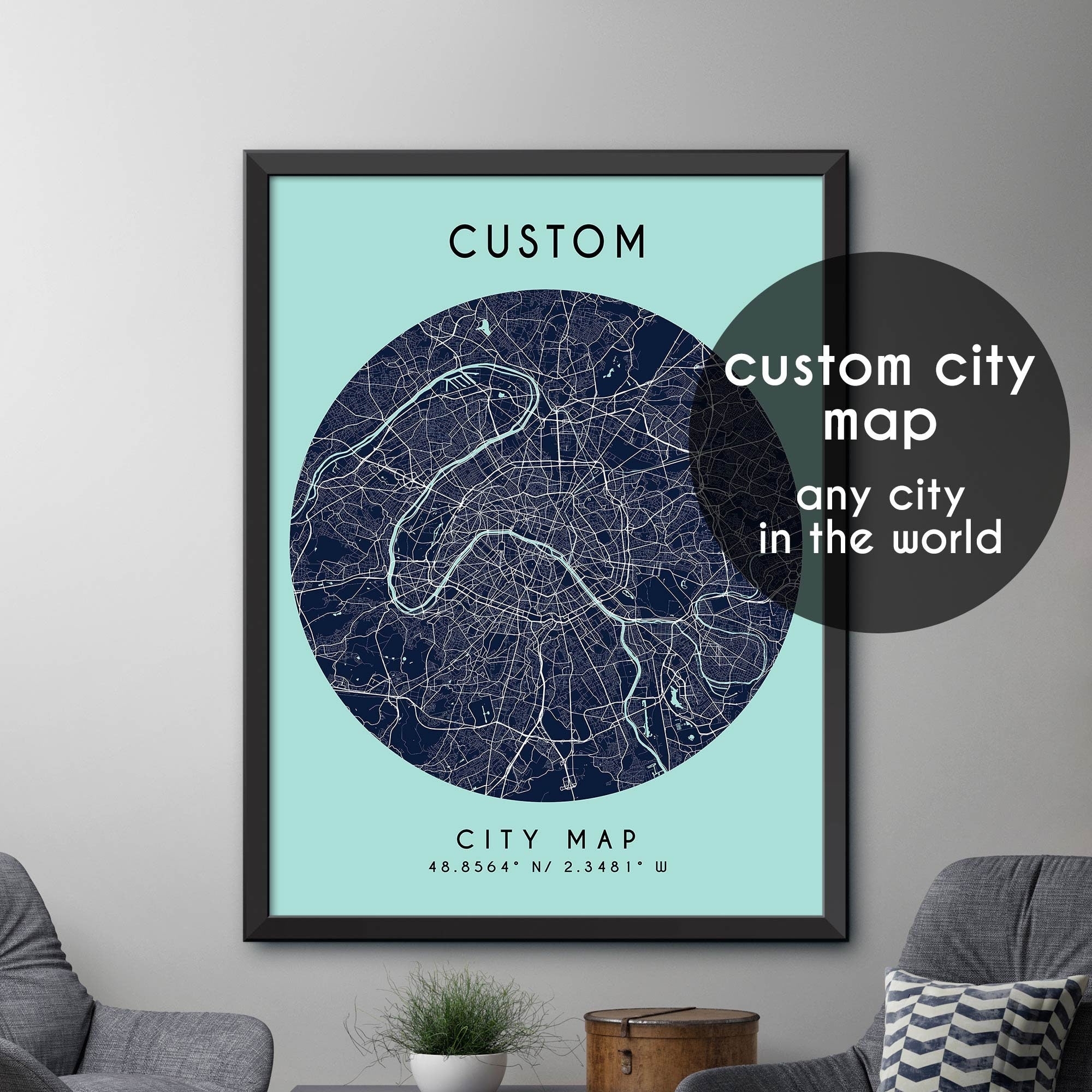 Custom Hunan Map Custom Map, Custom City Map Print, Personalized Map, Personalized Map ...