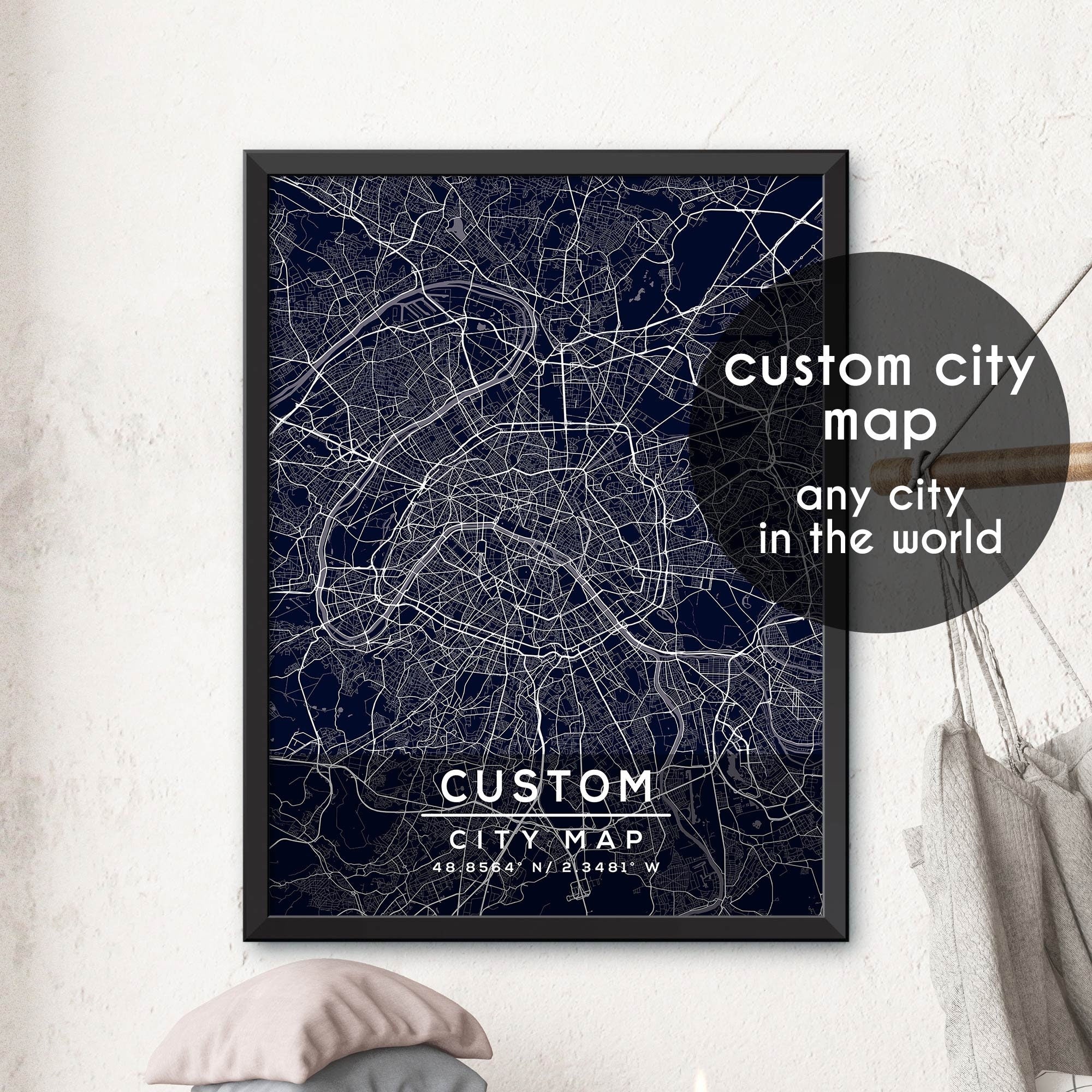 Customed Map Custom Map, Custom City Map Print, Personalized Map, Personalized Map ...