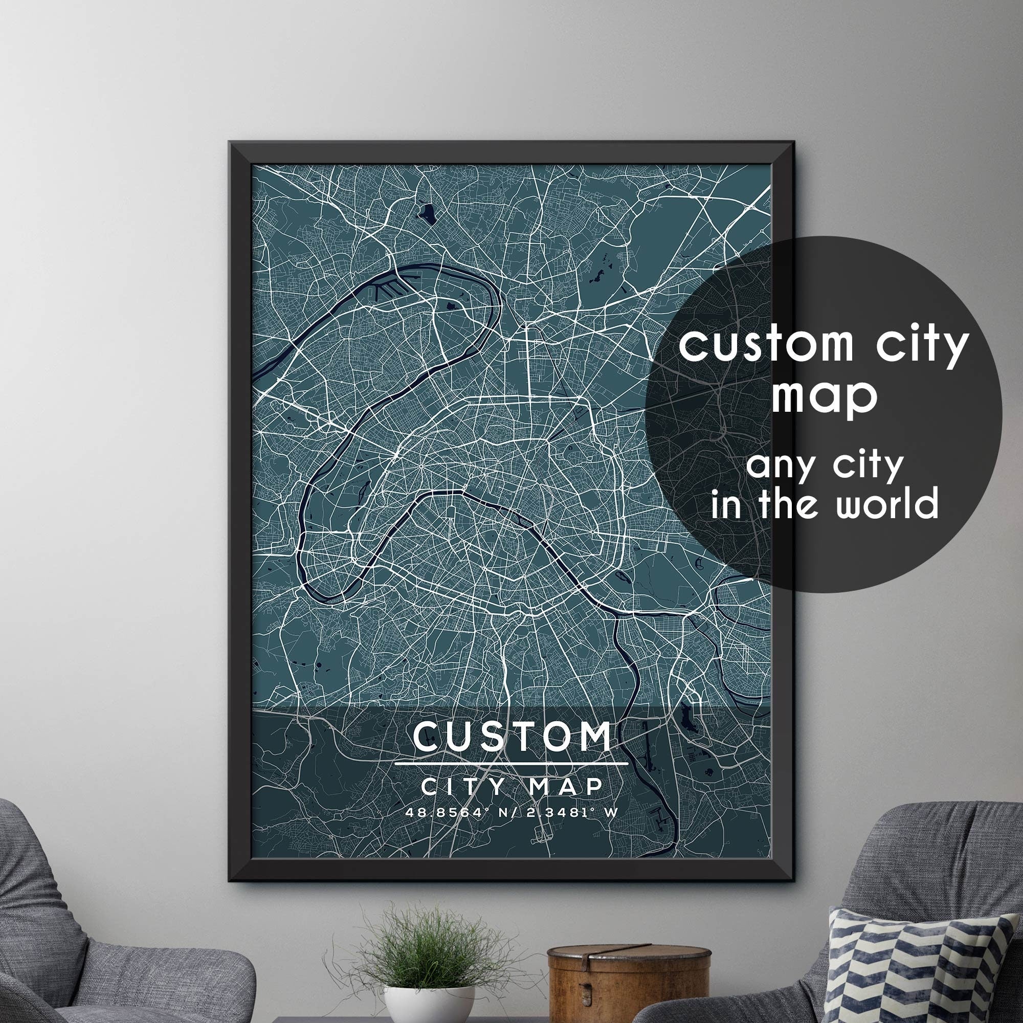 Customilly Map Custom Map, Custom City Map Print, Personalized Map, Personalized Map ...