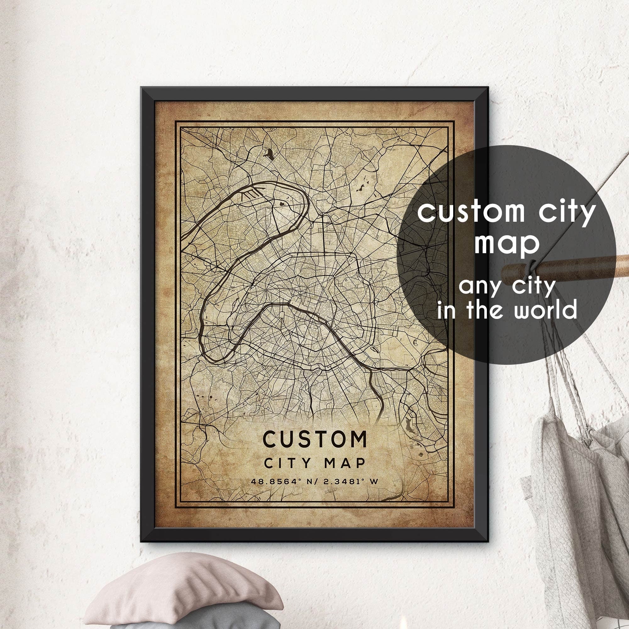 Custom Map, Custom City Map Print, Personalized Map, Personalized Map ...