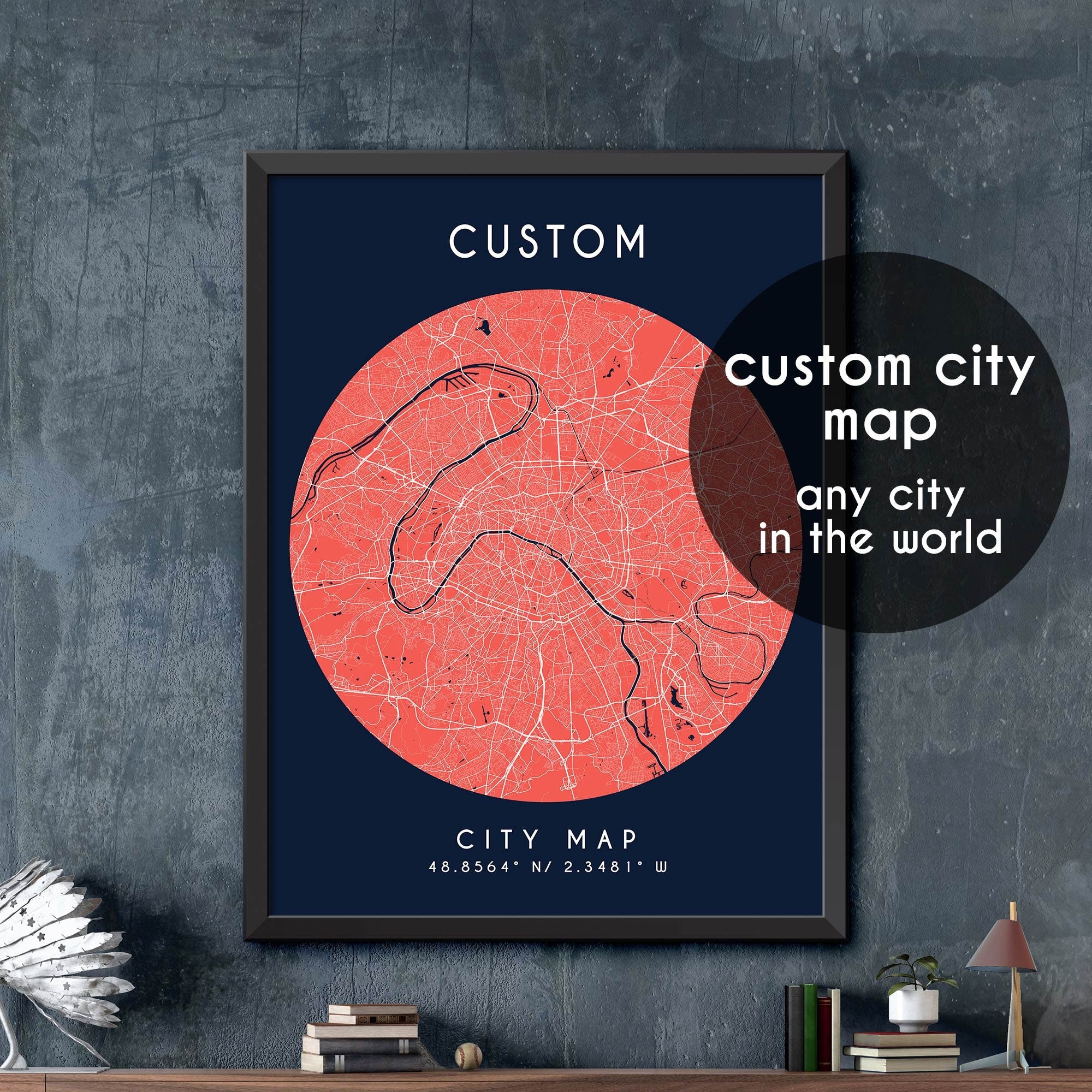 Customilly Map Custom Map, Custom City Map Print, Personalized Map, Personalized Map ...