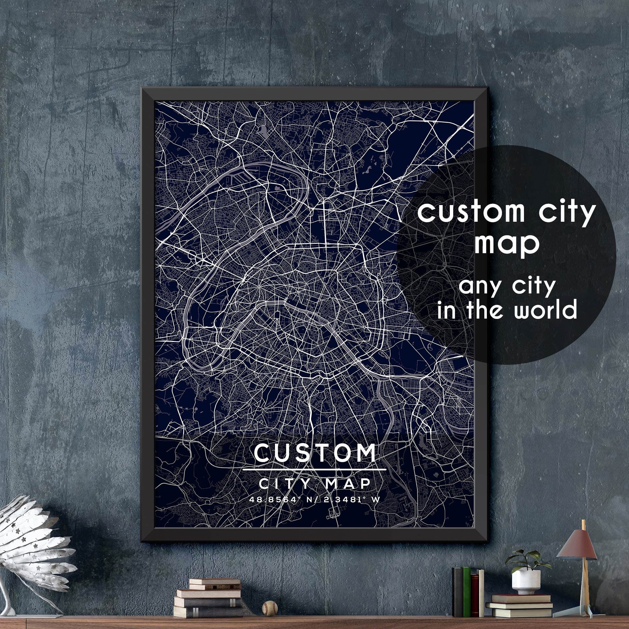 Custom Map White Custom Map, Custom City Map Print, Personalized Map, Personalized Map ...
