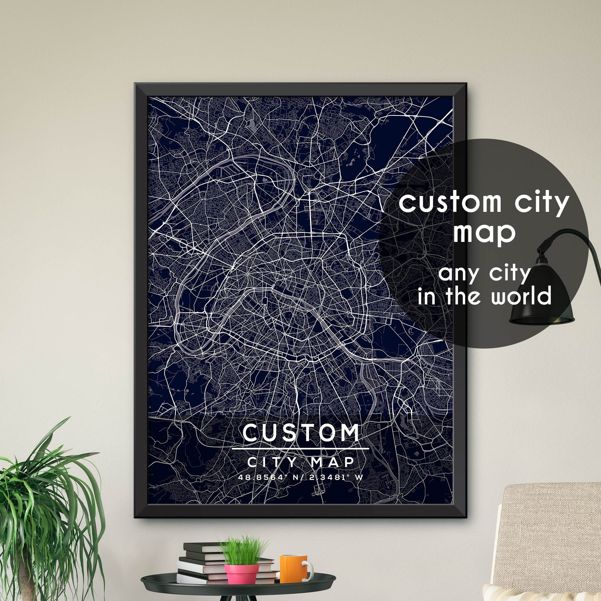 Custom Map, Custom City Map Print, Personalized Map, Personalized Map ...