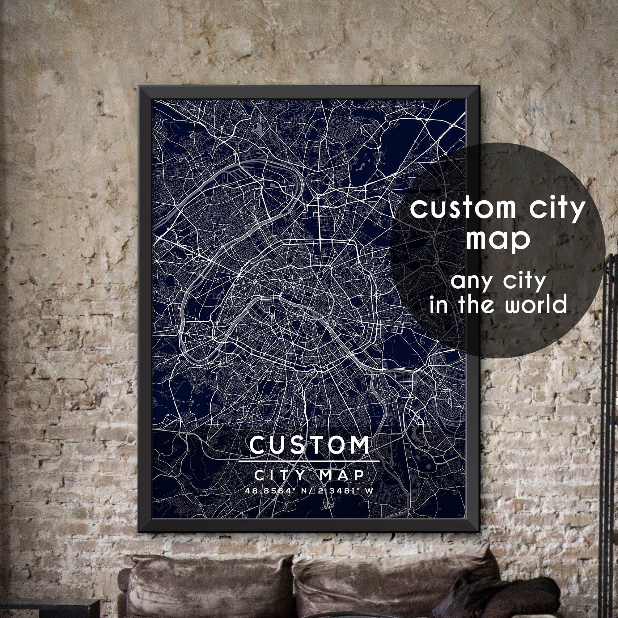 Custom Map White Custom Map, Custom City Map Print, Personalized Map, Personalized Map ...