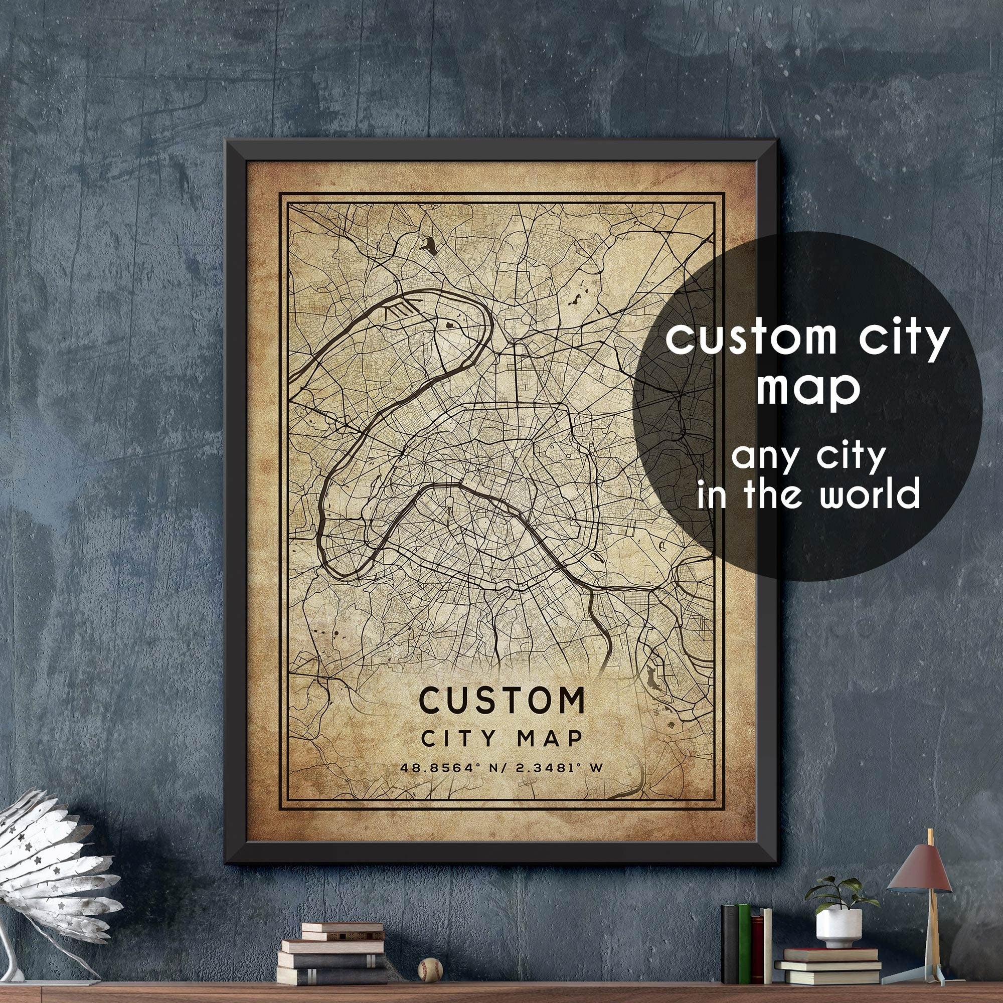Custom Map, Custom City Map Print, Personalized Map, Personalized Map ...