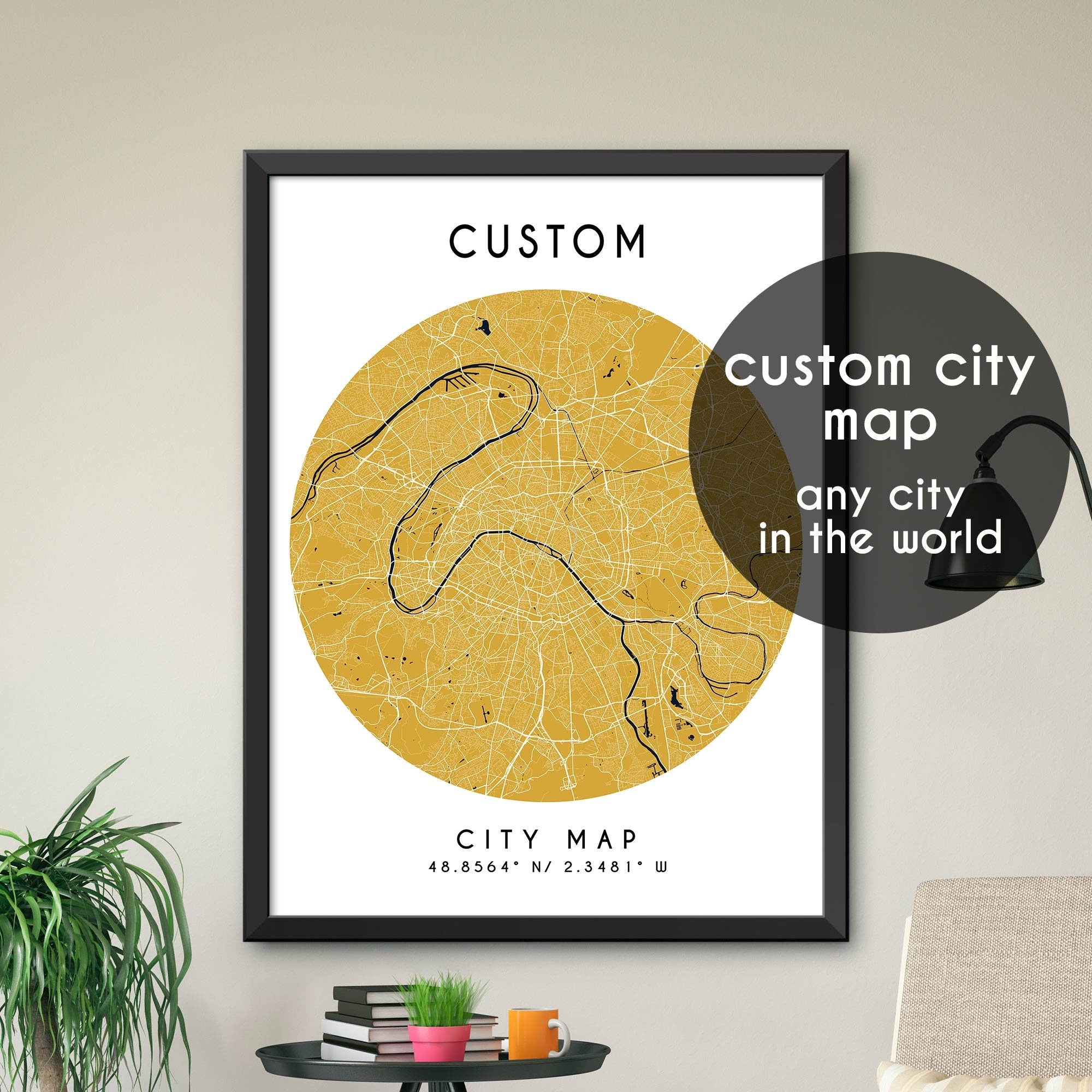 Custom Map, Custom City Map Print, Personalized Map, Personalized Map ...