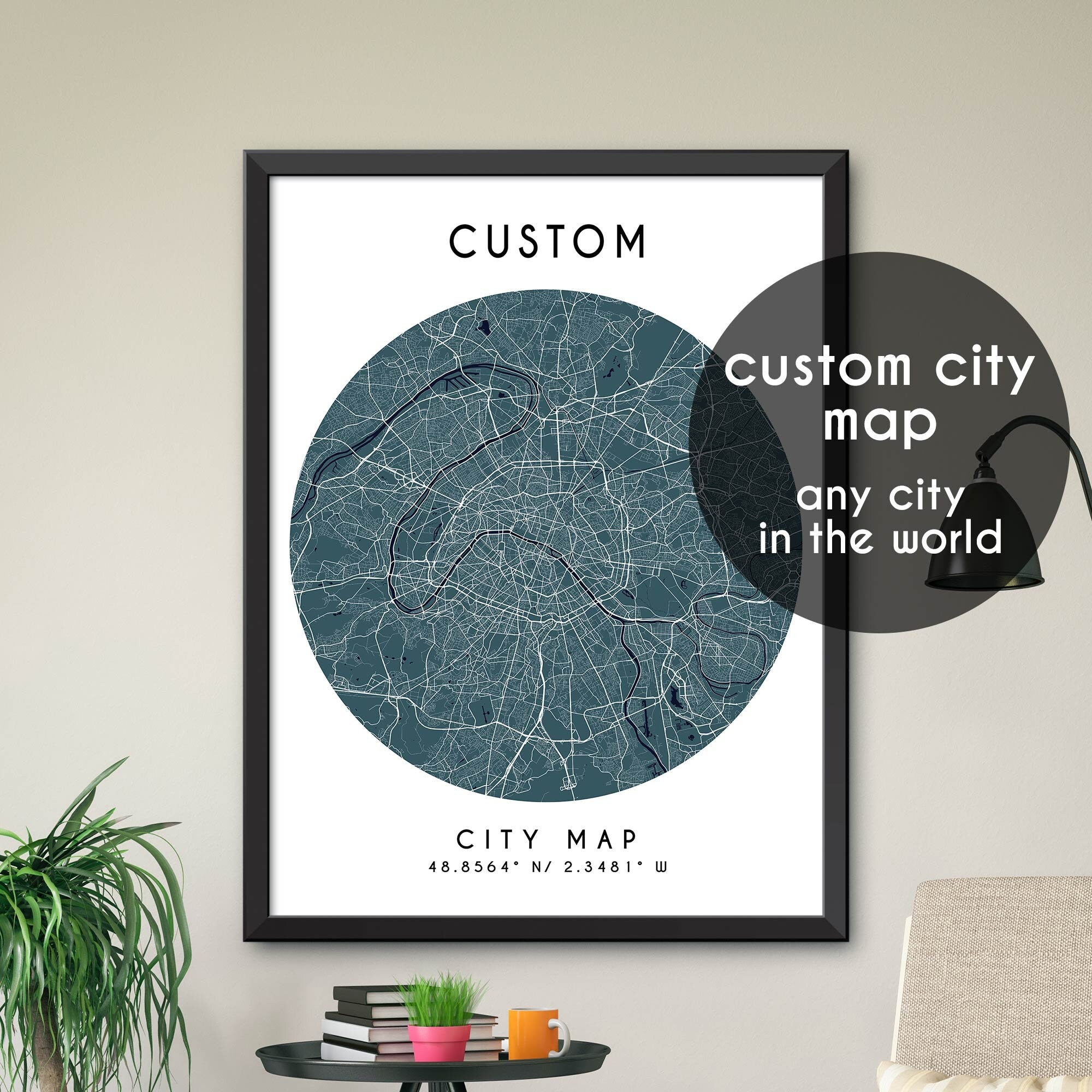 Custom Map White Custom Map, Custom City Map Print, Personalized Map, Personalized Map ...