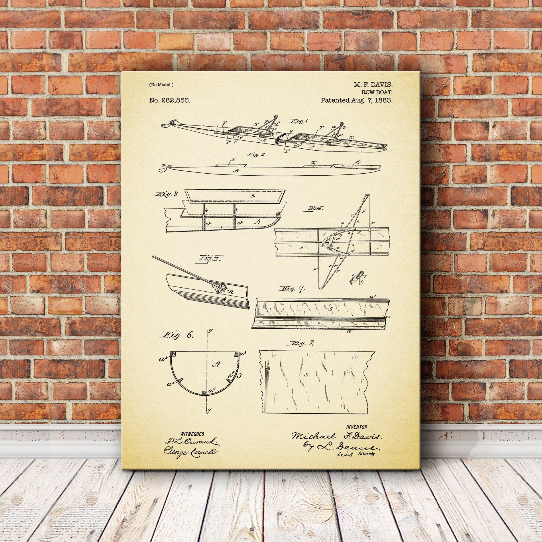 Nautical Patent print, Row Boar for Nautical Patent print, Patent print, Patent print design, Vintage patent print, Nautical Art
