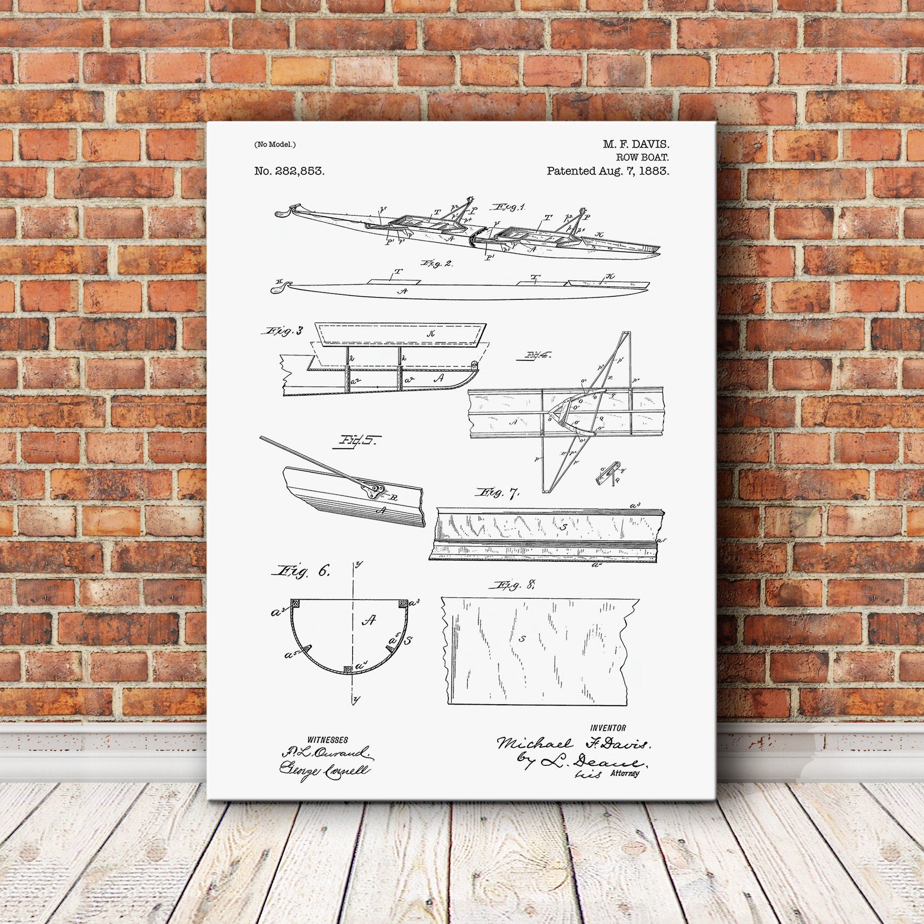 Nautical Patent print, Row Boar for Nautical Patent print, Patent print, Patent print design, Vintage patent print, Nautical Art
