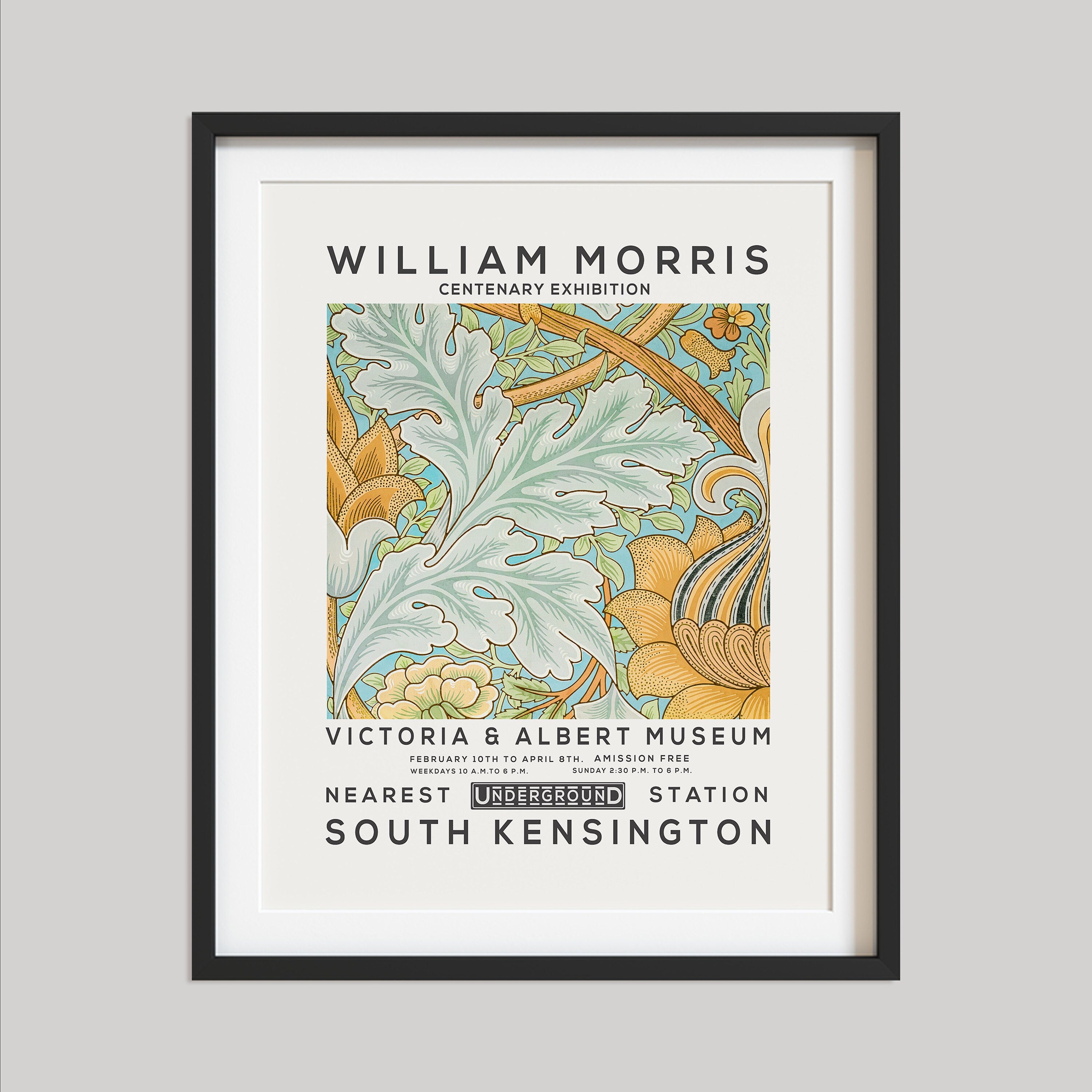 William Morris Print, Vintage Wall Decor, Exhibition Poster ...