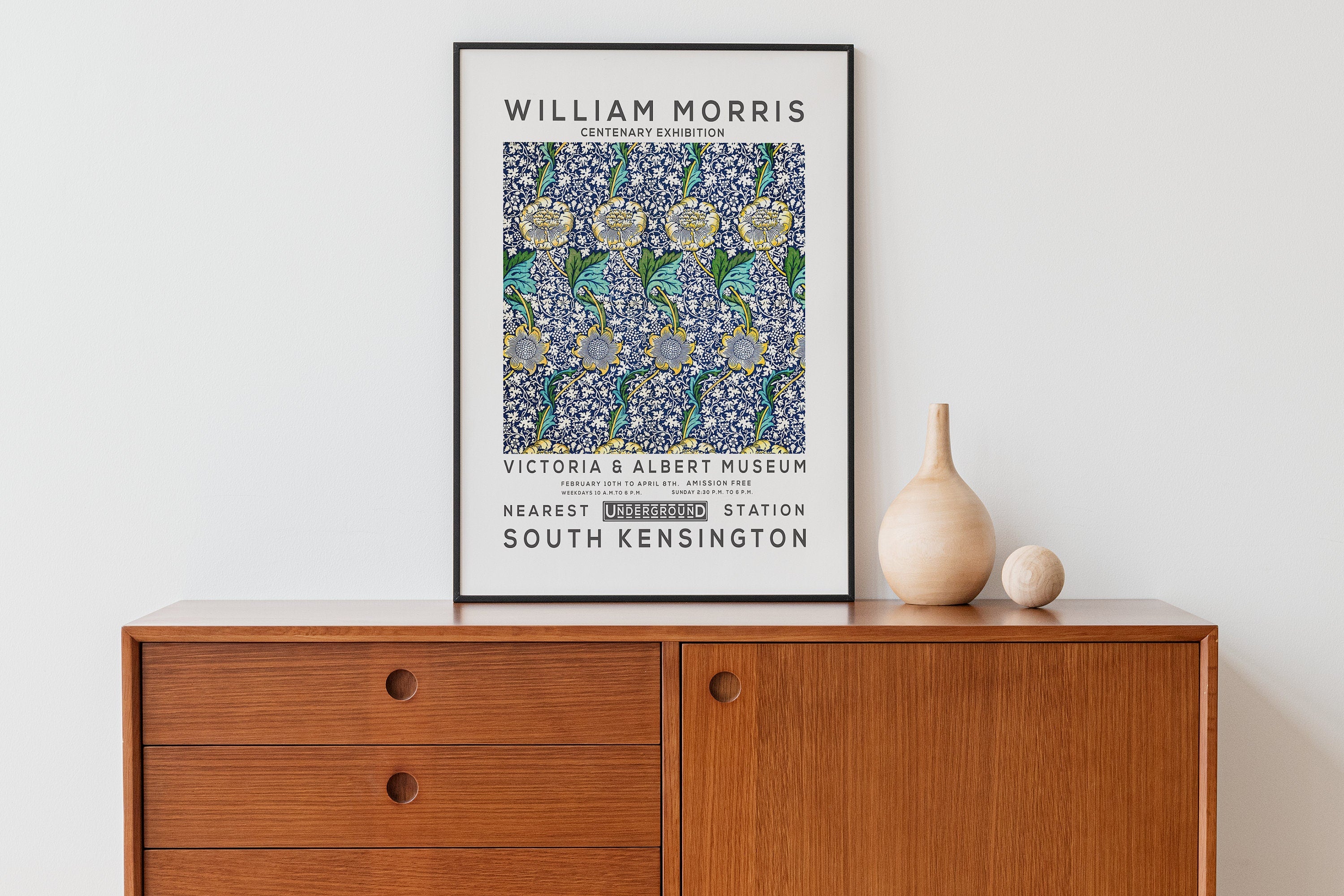 William Morris Print, Vintage Wall Decor, Exhibition Poster, Floral Wall Art, Flower Print, Home Decor, Kenneth