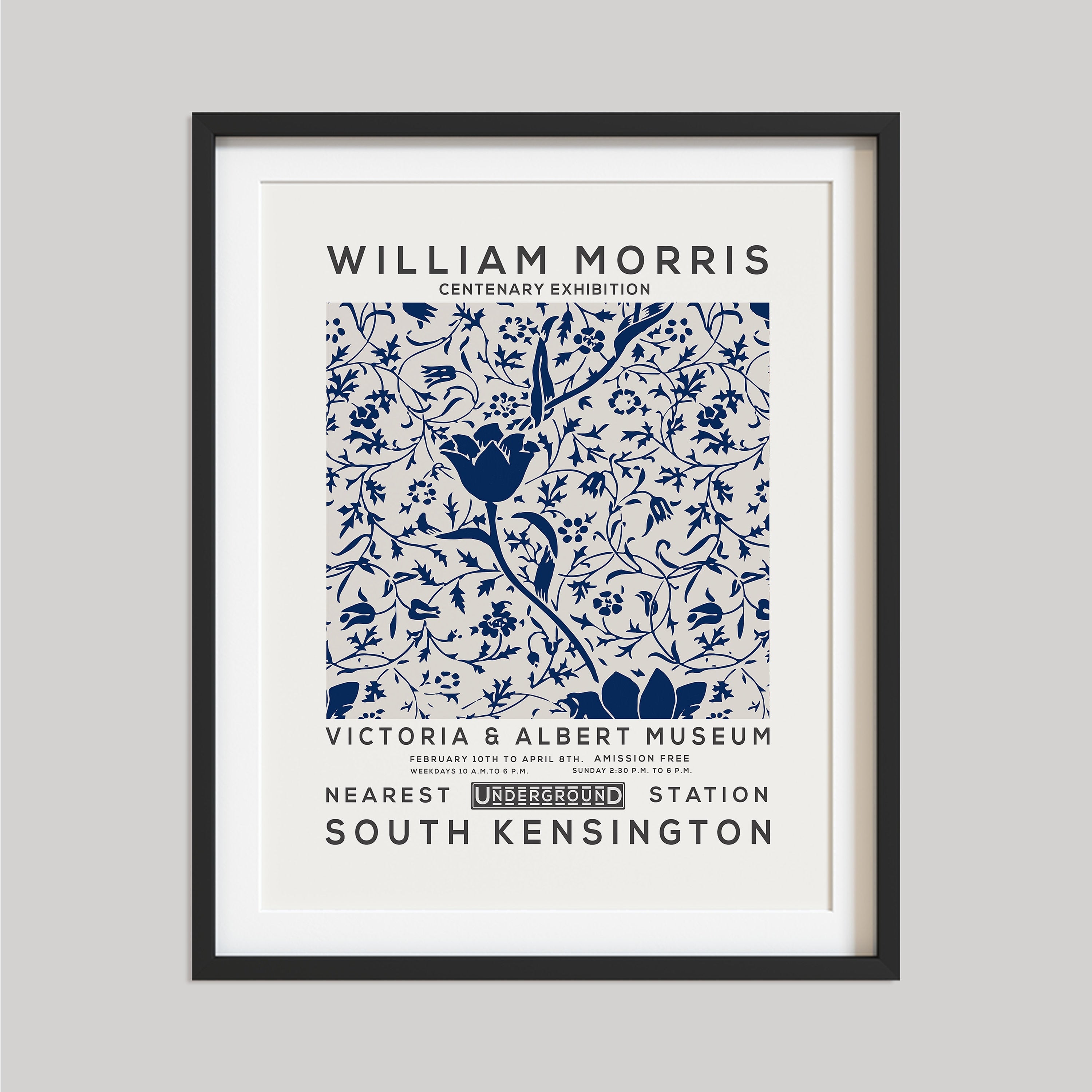 William Morris Print, Vintage Wall Decor, Exhibition Poster, Floral Wall Art, Flower Print, Home Decor, Vintage Tulip