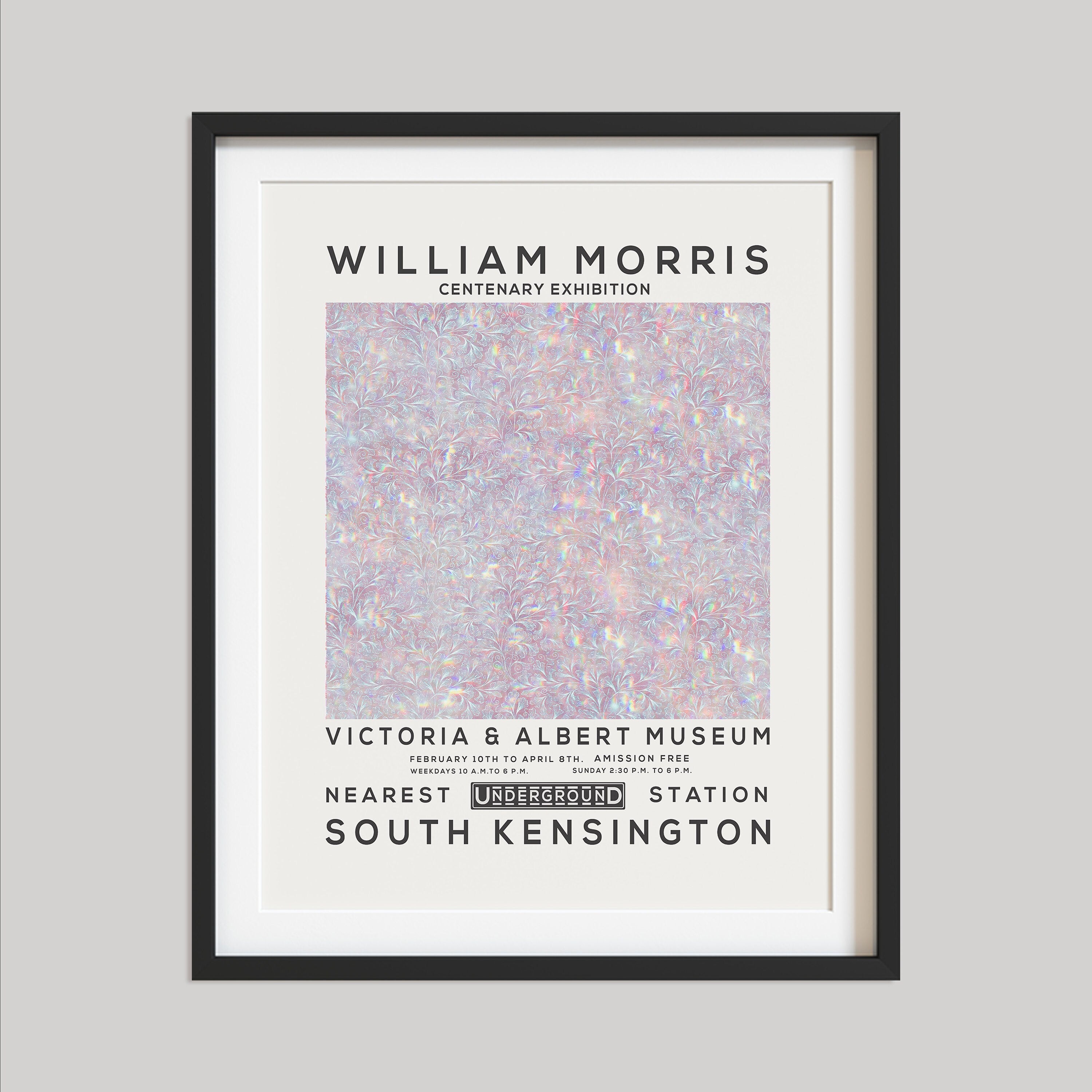William Morris Poster, Vintage Wall Decor, Exhibition Poster, Floral Wall Art, Gallery Poster, Home Decor, Museum Poster