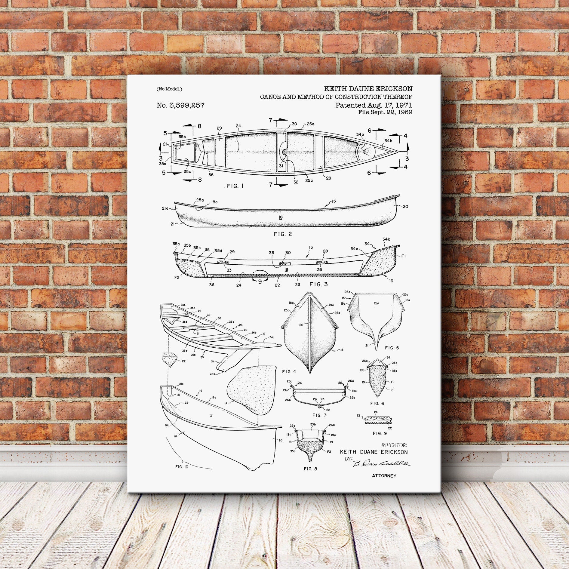 Nautical Patent print, Canoe for Nautical Patent print, Patent print, Patent print design, Vintage patent print, Nautical Art