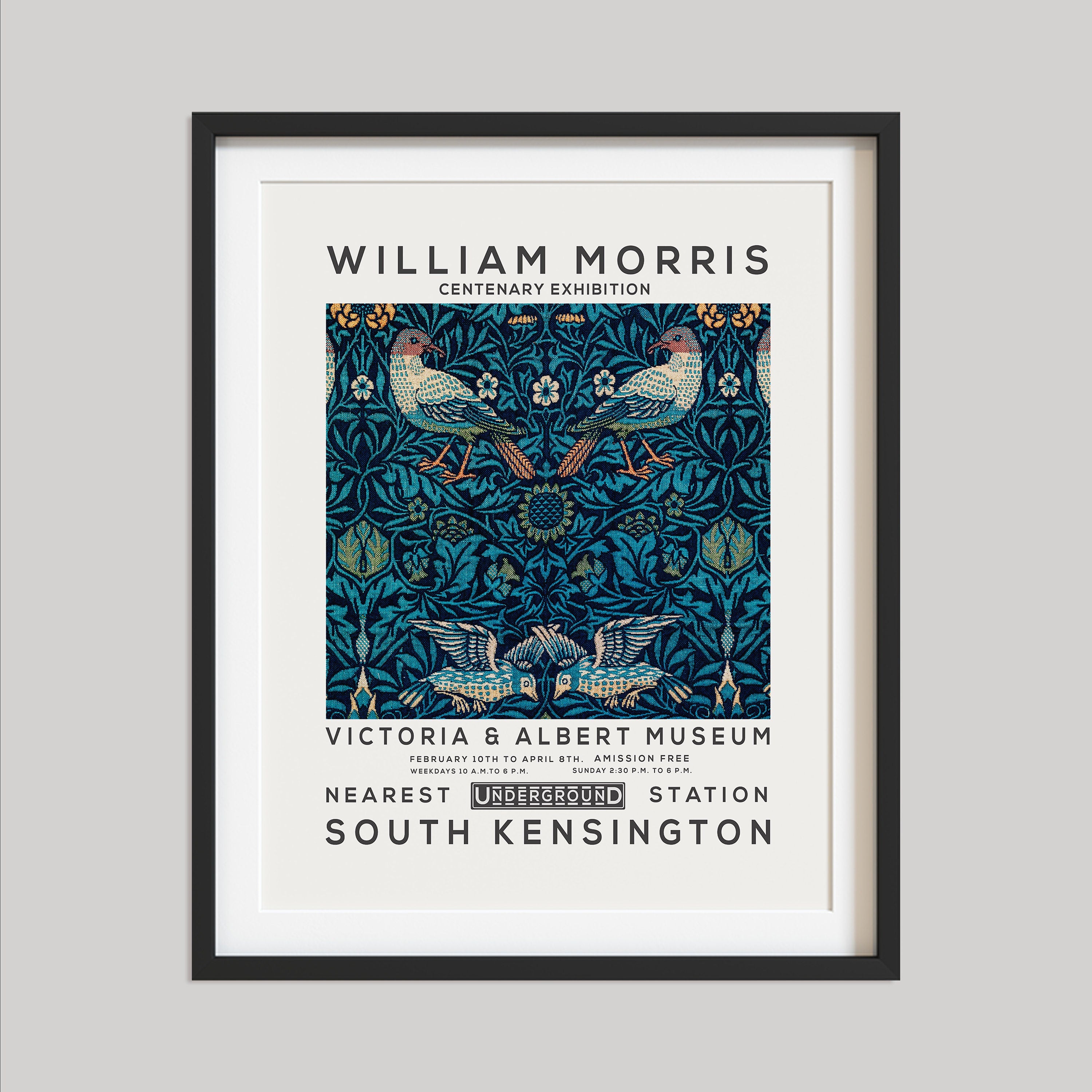 William Morris Print, Vintage Wall Decor, Exhibition Poster ...