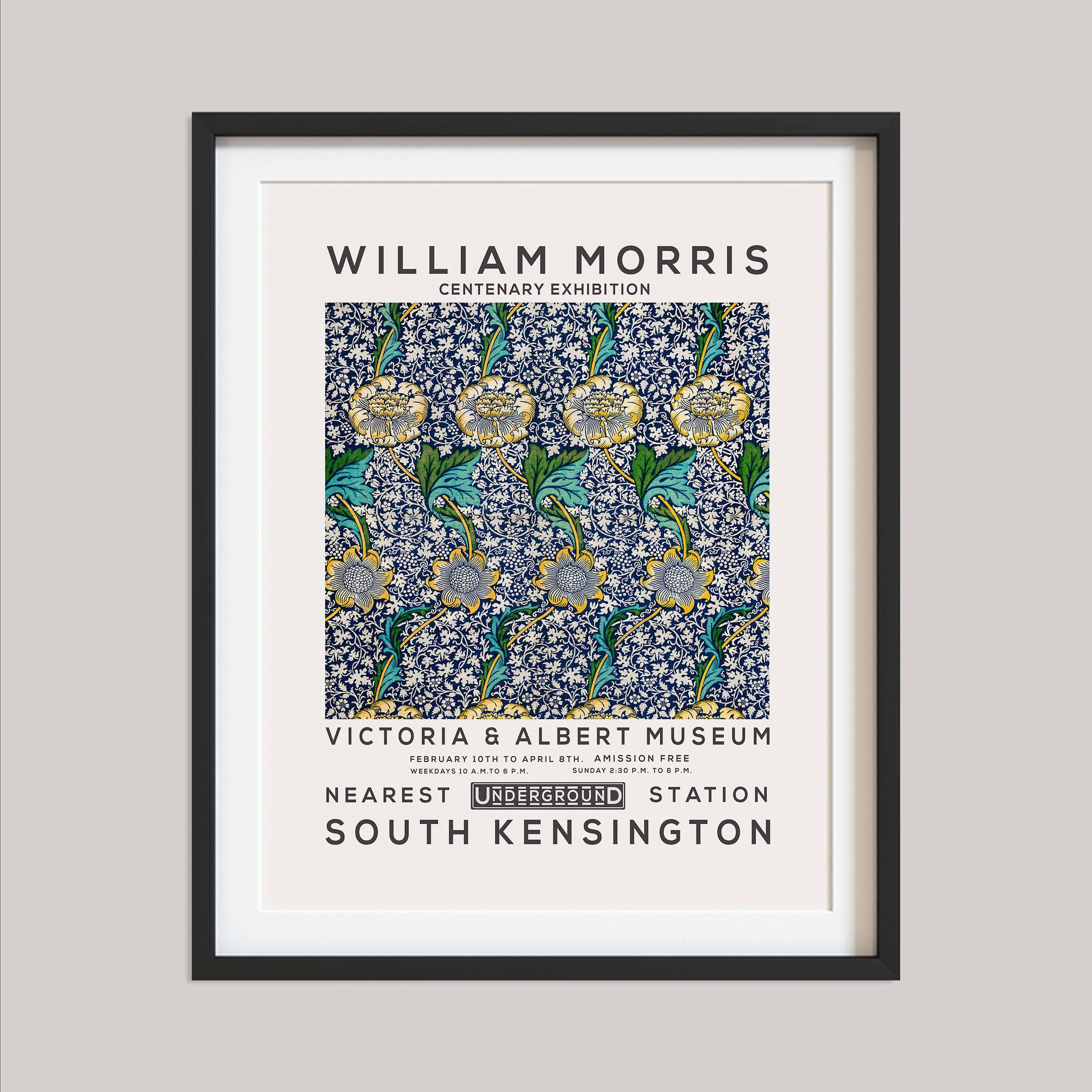 William Morris Print, Vintage Wall Decor, Exhibition Poster, Floral Wall Art, Flower Print, Home Decor, Kenneth