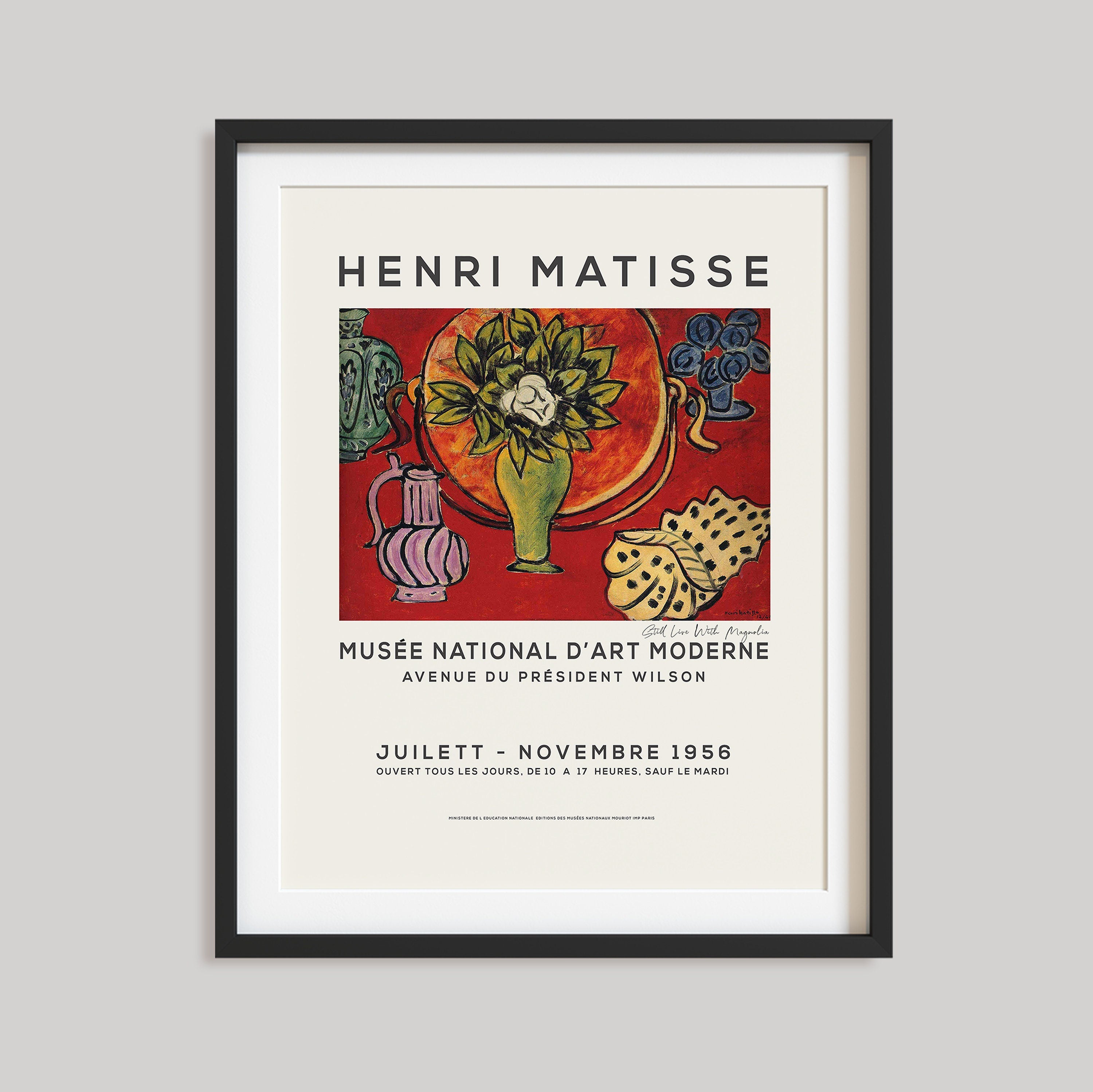 Henri Matisse Set of 2, The Open Door, Still Life With Magnolia, Exhibition Poster, Floral Wall Art, Flower Print, Home Decor