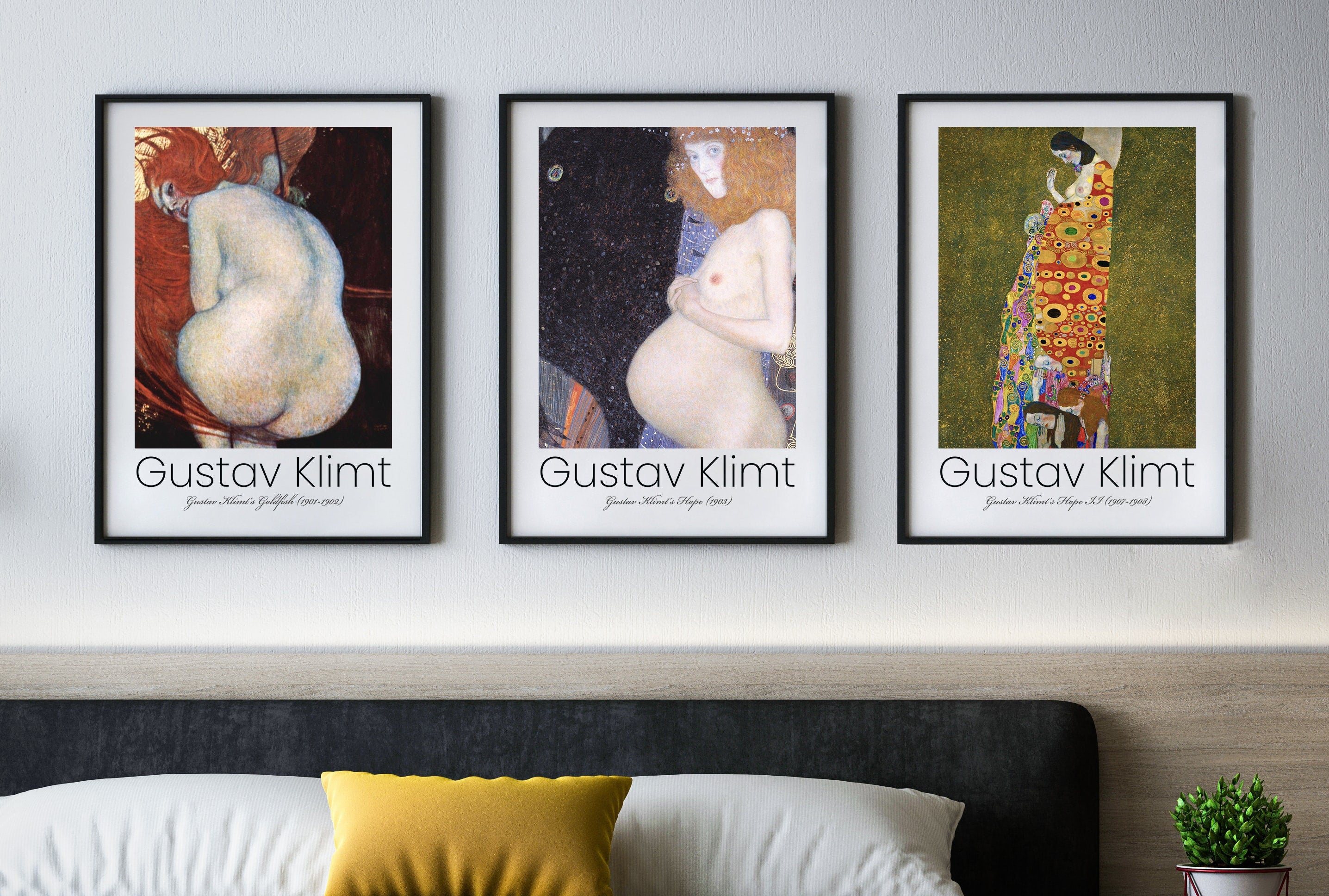Gustav Klimt, Gustav Klimt Print, Set of 3 Exhibition Prints, Museum Posters